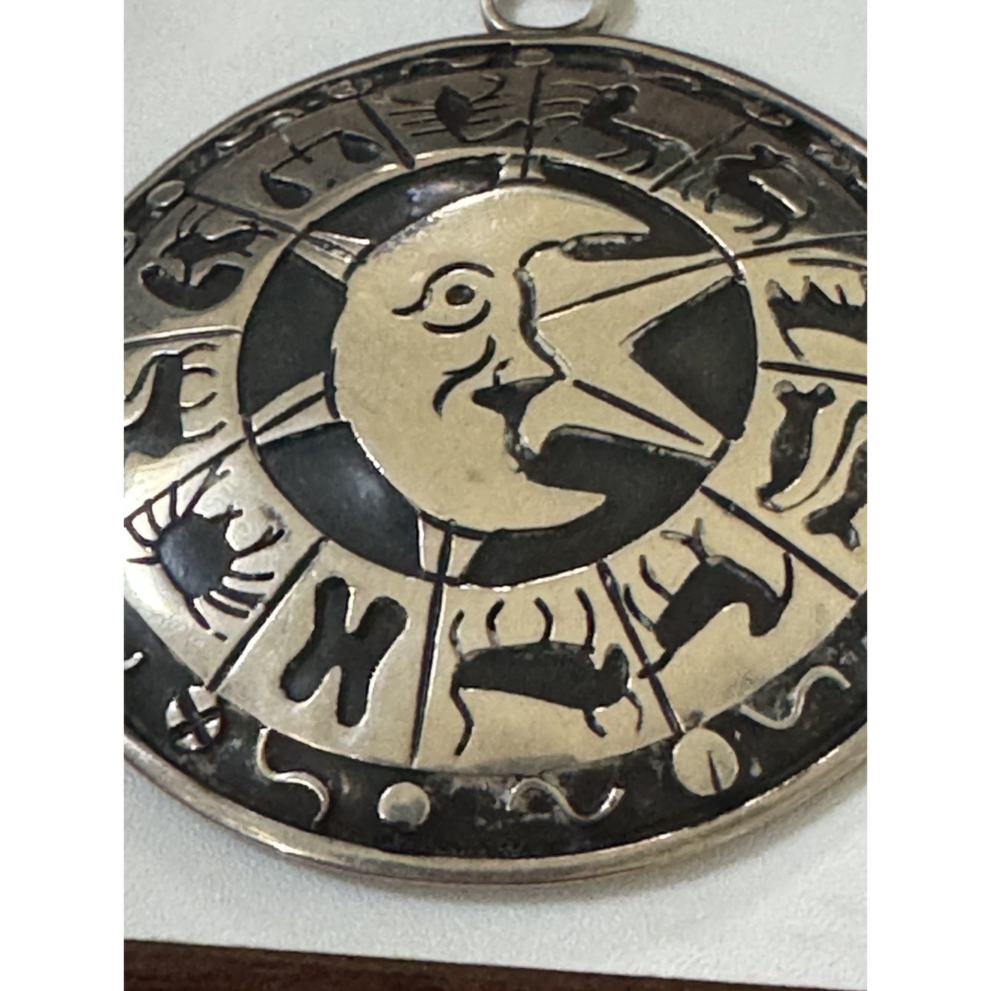 Taxco Mexico FRR Sterling 925 Zodiac Sun Moon Pendant Eagle 3 20.9g Vintage Mint