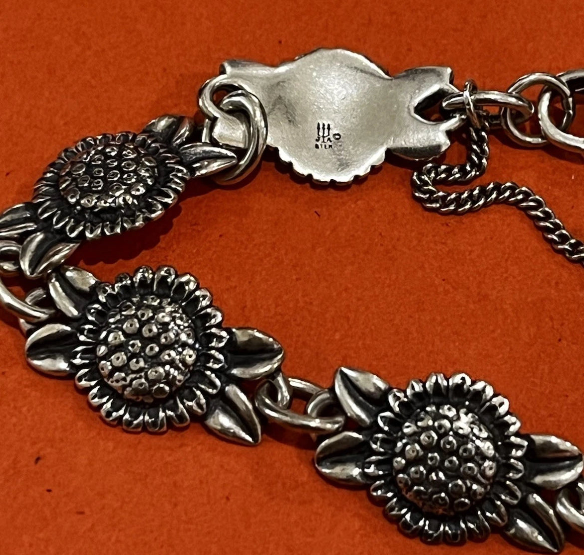 Preowned James Avery Retired Sterling Silver Sunflower Link Bracelet