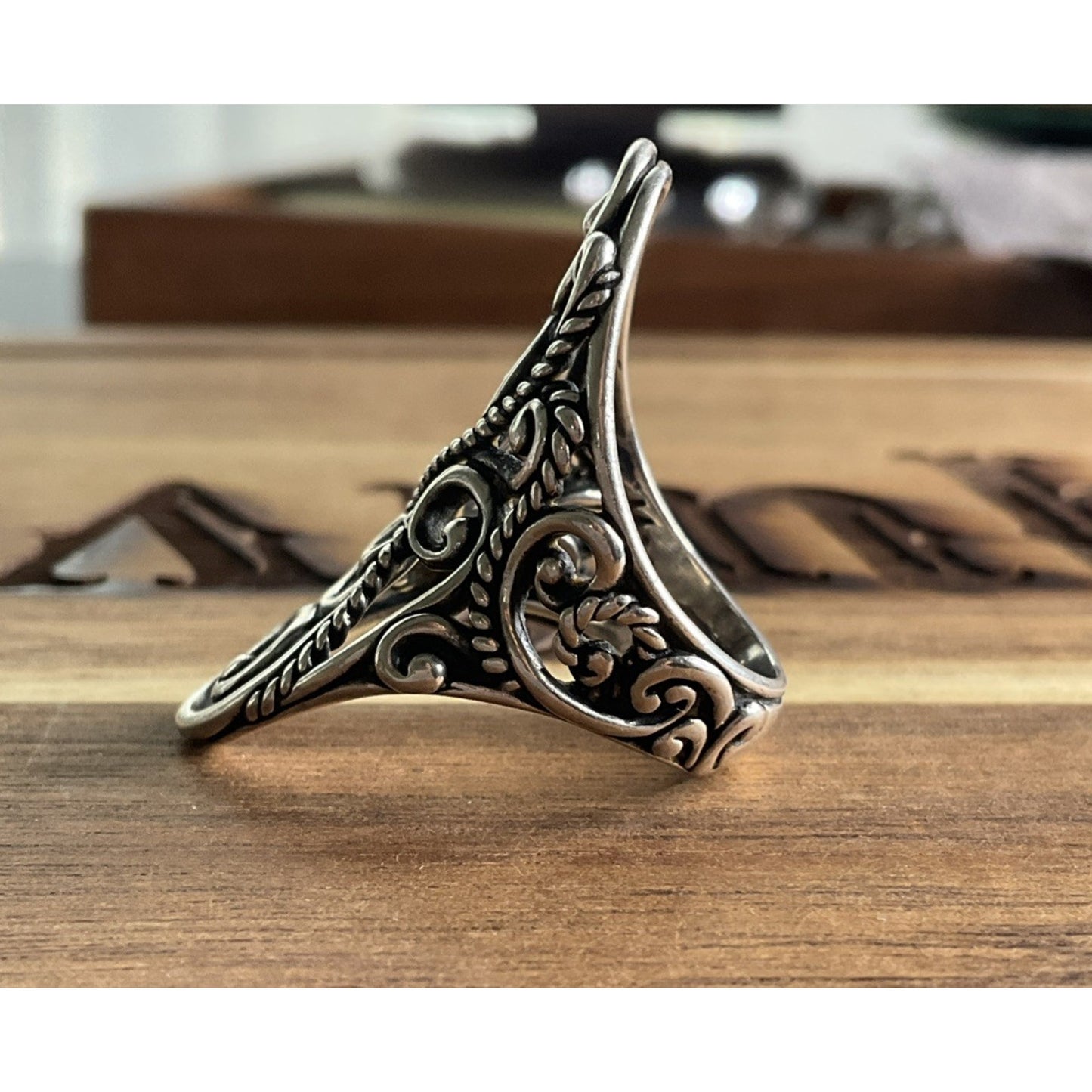 Carolyn Pollack Relios 925 Sterling Silver Filigree Scroll Ring Size 6