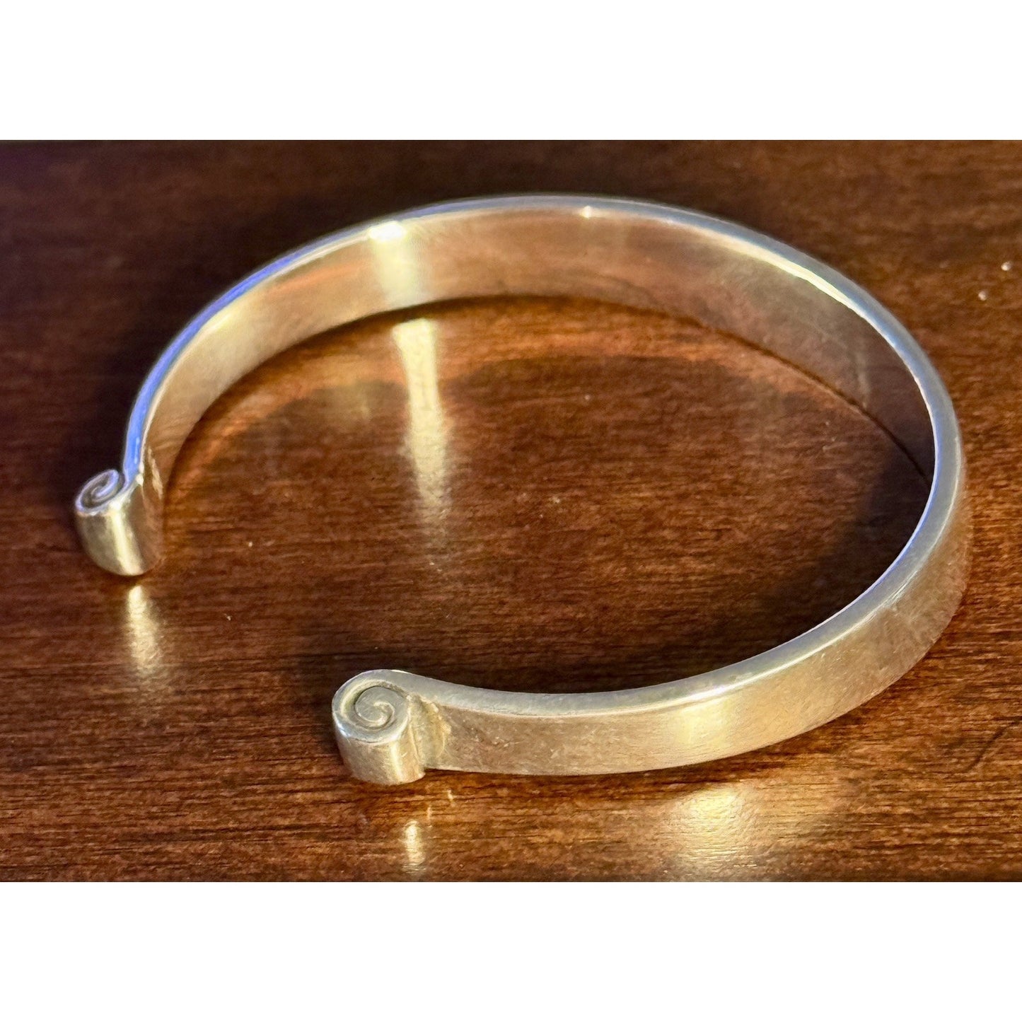 Retired James Avery Sterling Silver Greek Scroll Cuff Bangle Bracelet Pre-Owned