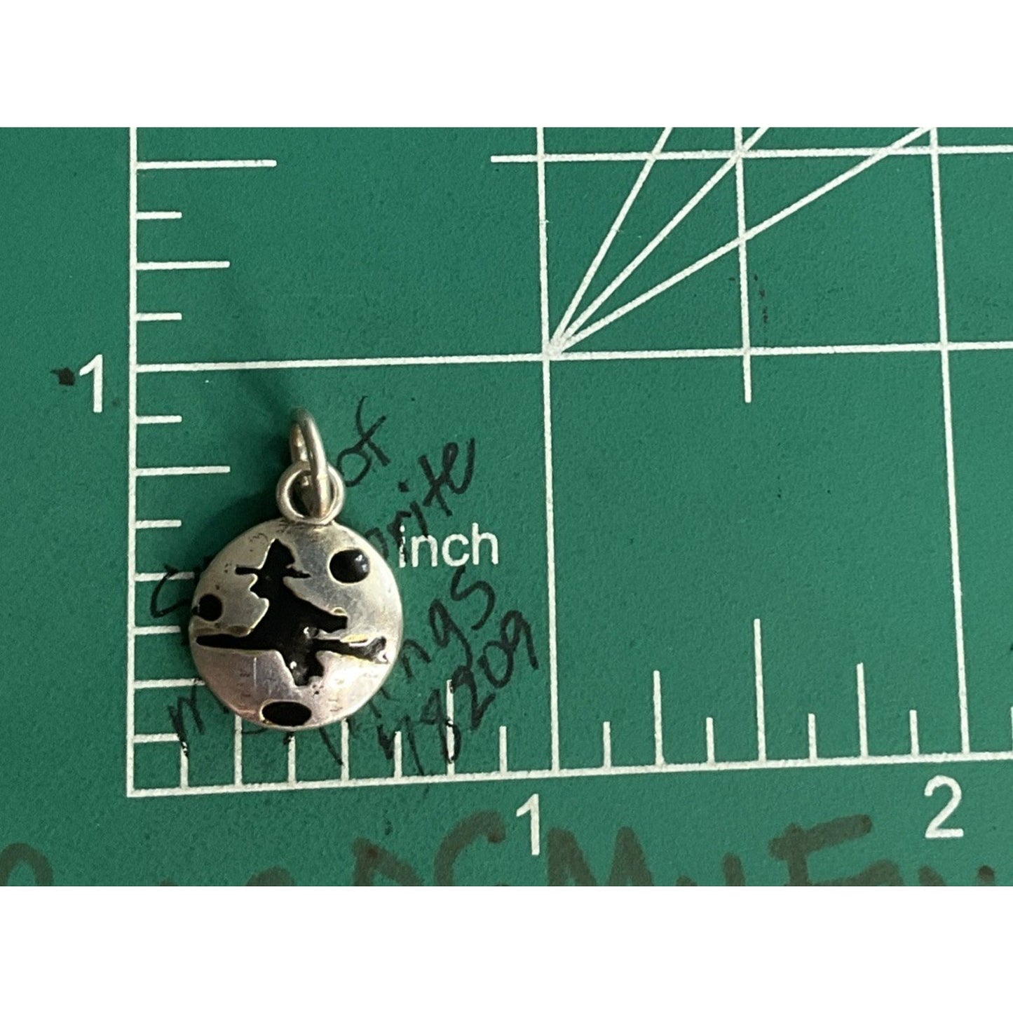 Vintage Sterling Silver Witch Moon Charm