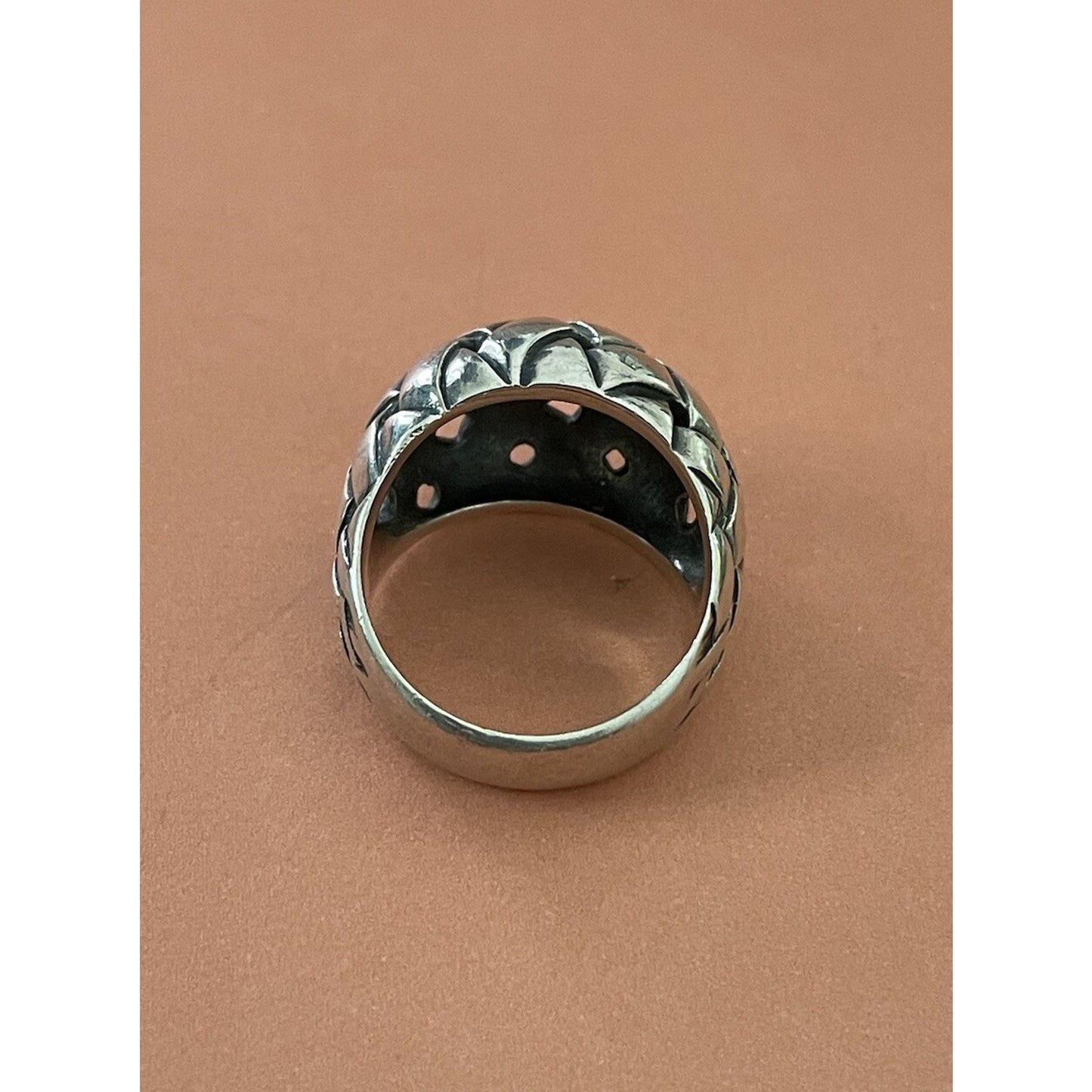 James Avery Retired Silver Basket Weave Dome Ring Size 8 Pre-Owned