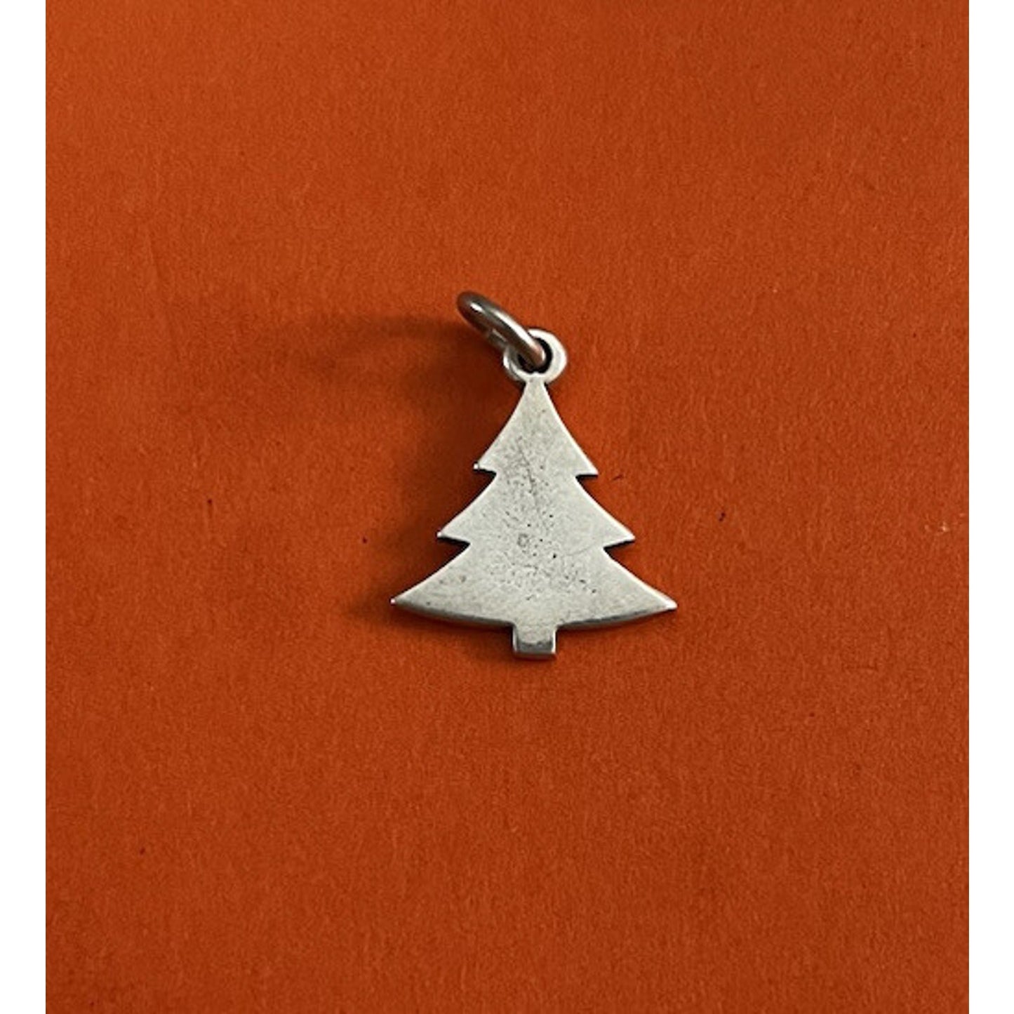 James Avery Retired Silver Flat Christmas Tree Charm Or Pendant Pre-Owned