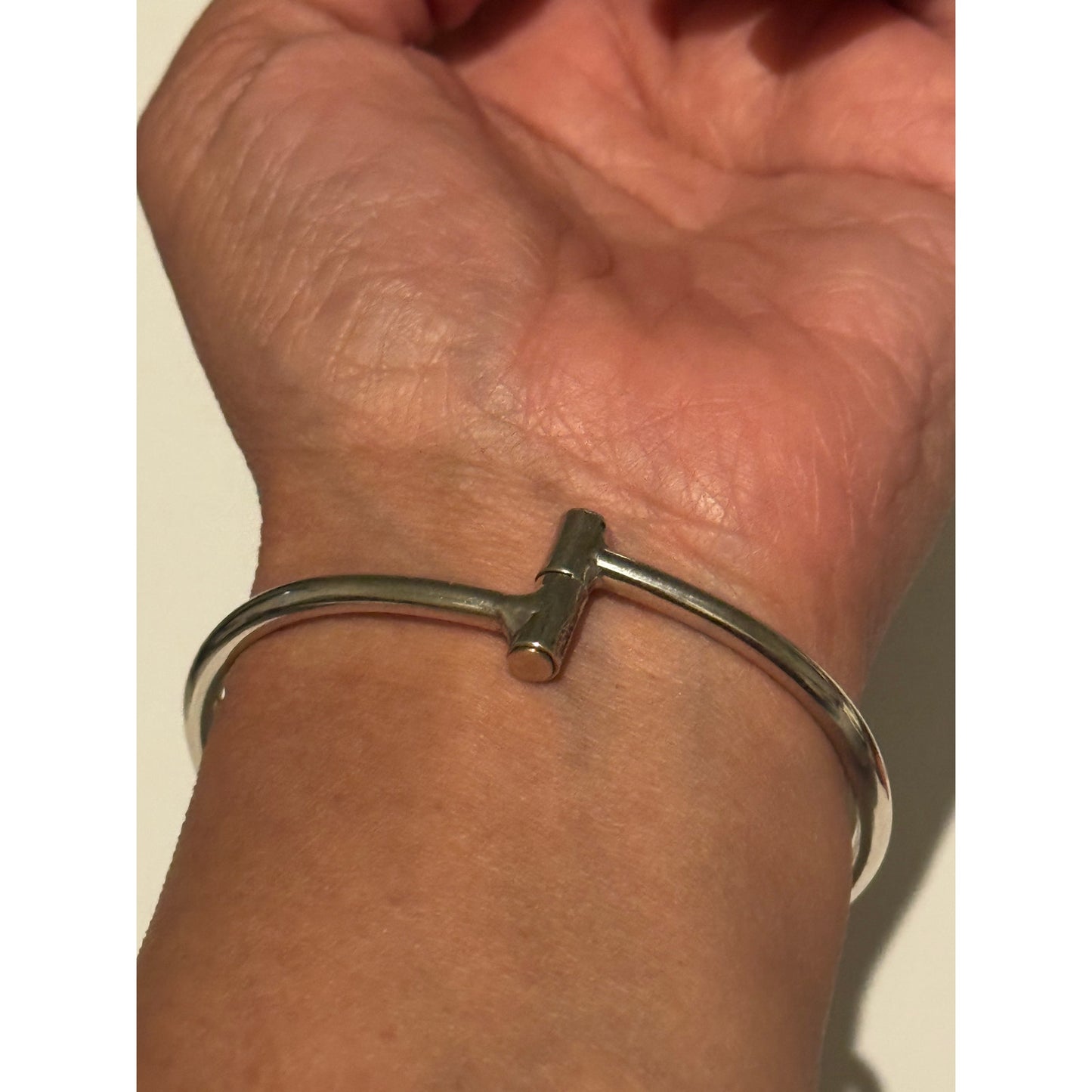 Vintage ATI Mexico 925 Sterling Silver Hinged Bypass Ball-End Bangle Orb Bracelet 14.8g