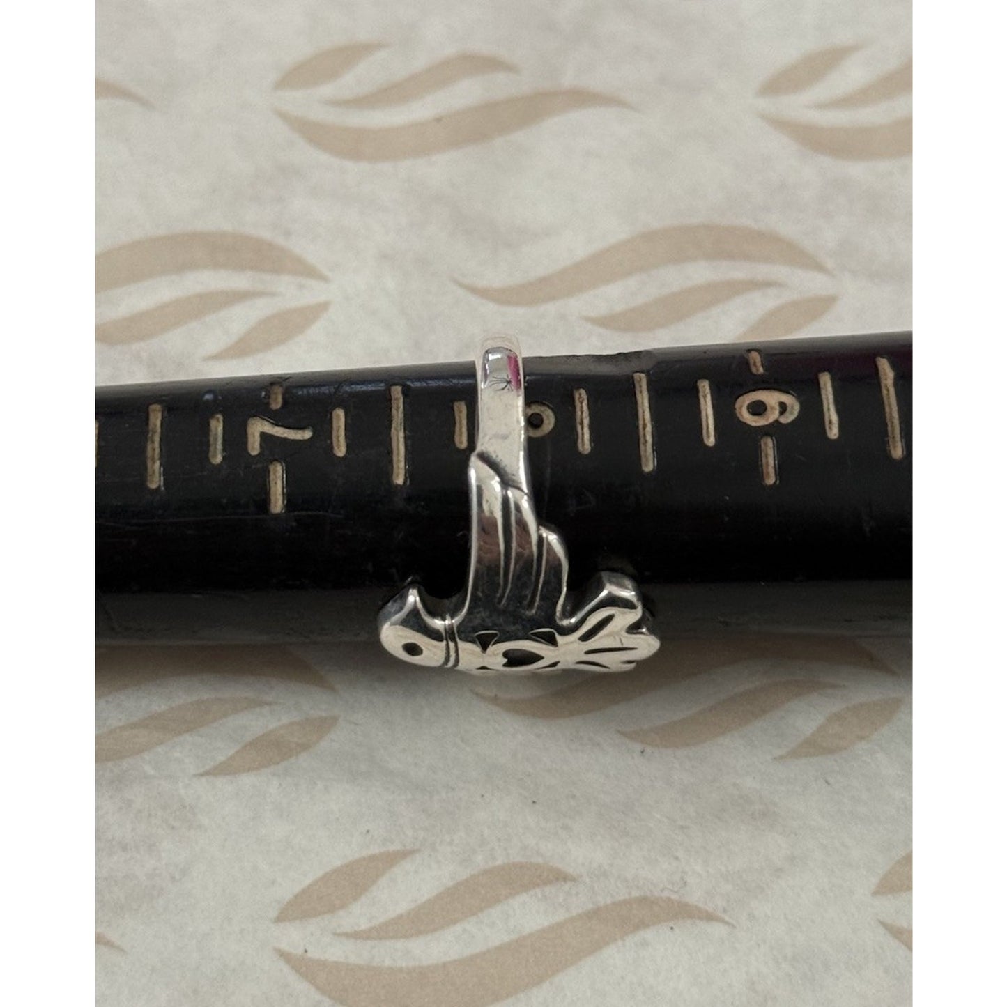 Pre owned James Avery RARE Retired Sterling Silver Rain Dove Bird Ring Heart Center Size 8