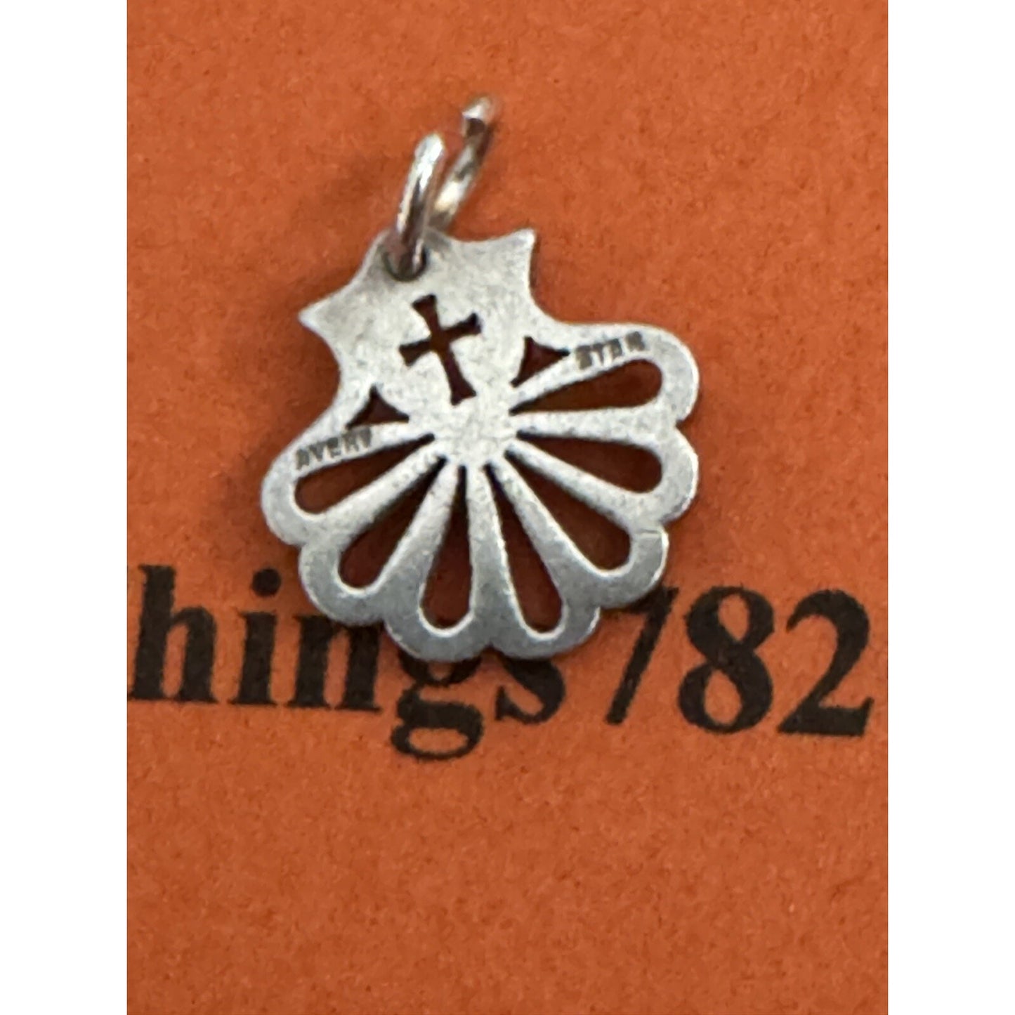 Retired James Avery Sterling Silver Open Shell Cross Baptism Charm Pre-Owned