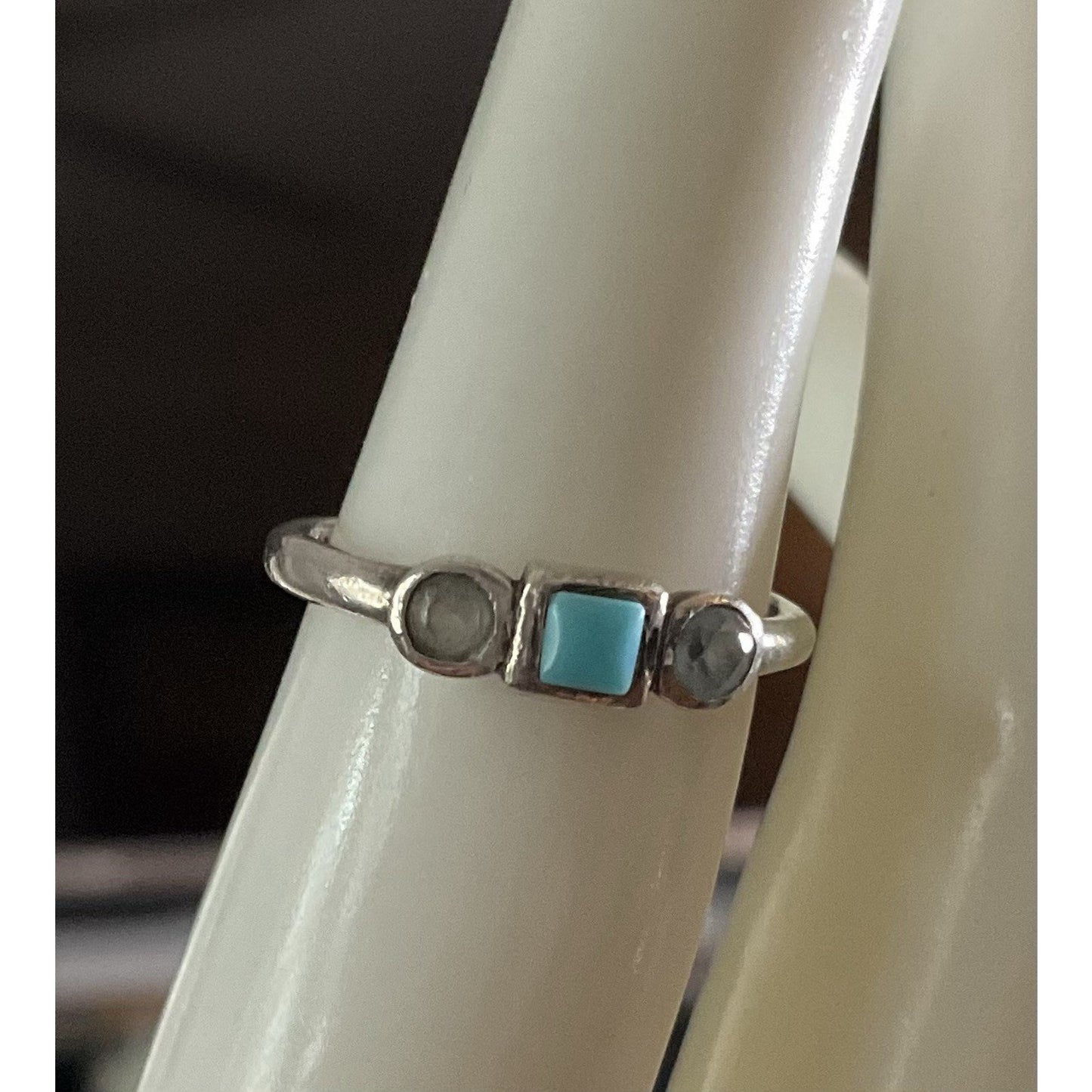 Peyote Bird Sterling Silver Turquoise Ring Size 5.5 Minimalist Southwest 925