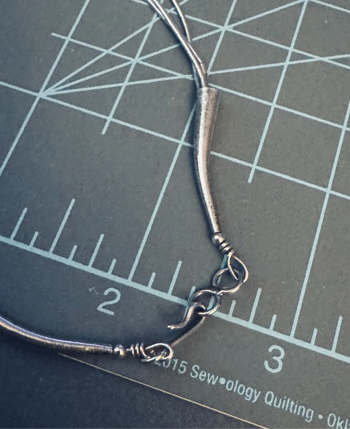 Native American Sterling Lapis Lazuli Pendant Three Liquid Strand Necklace 17”