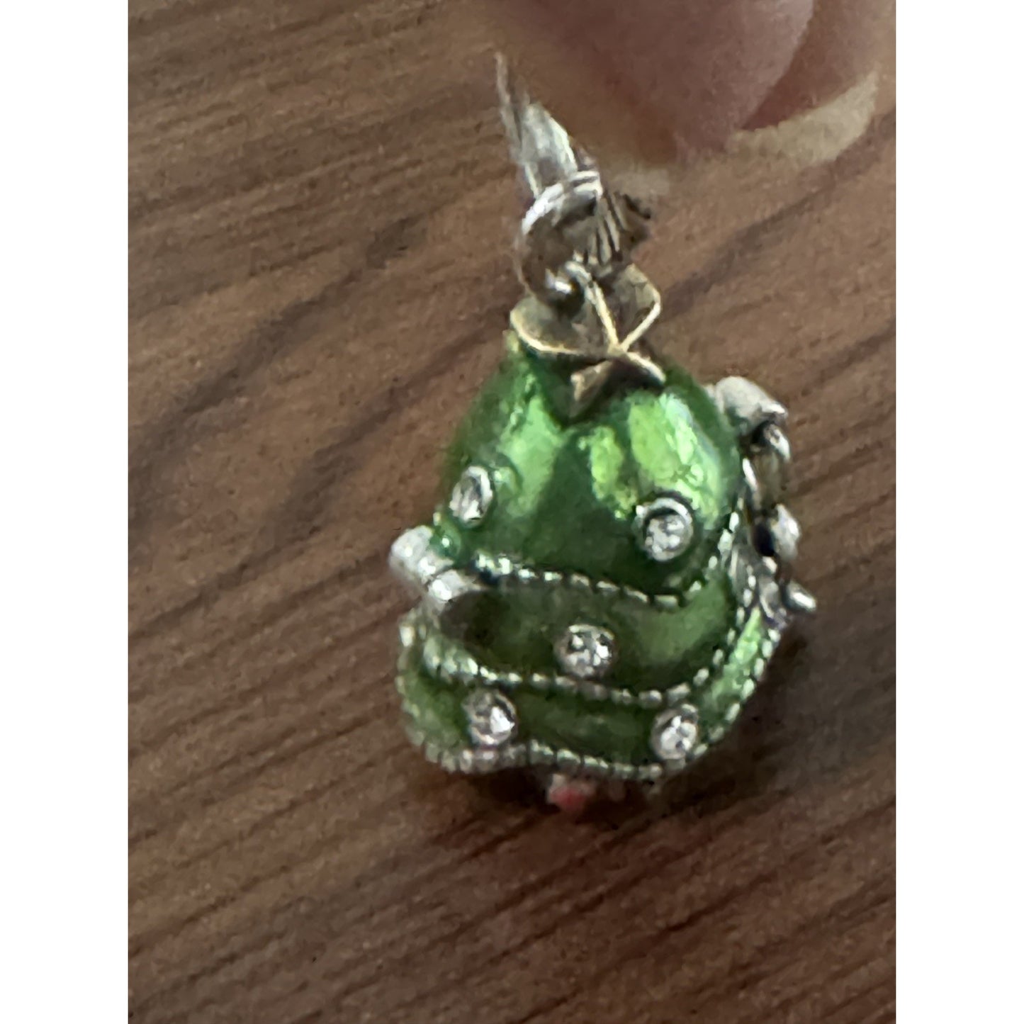 Brand New Brighton Enameled Merry Christmas Tree Opens Up Santa Charm Or Pendant