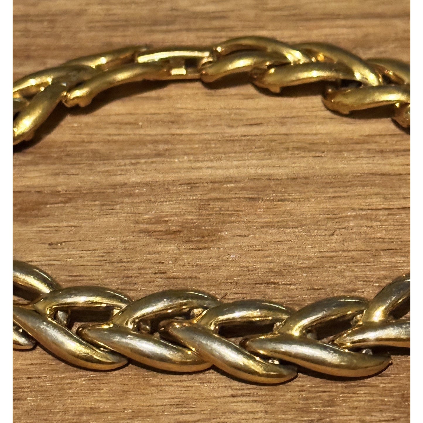 Napier Bracelet Vintage Gold Tone Woven Chain Links Chunky Classic 7.5”