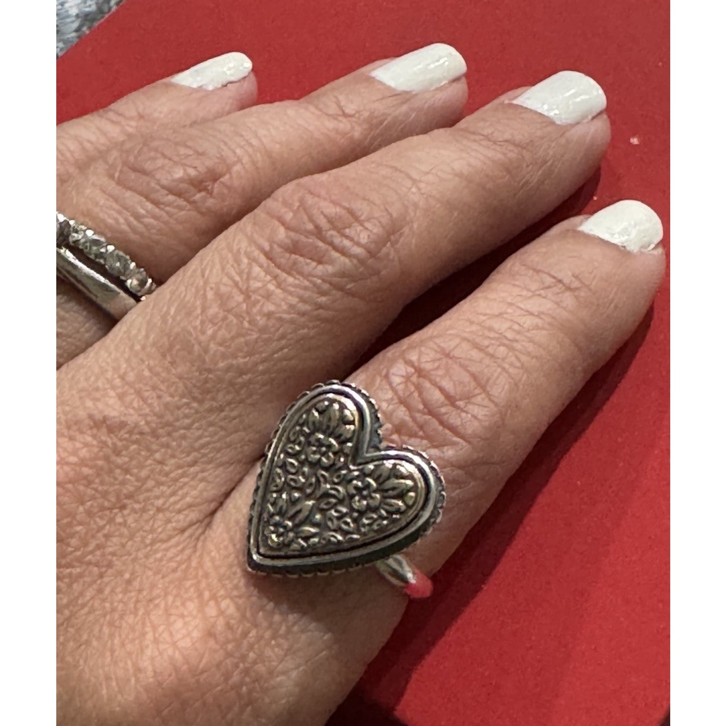 James Avery Retired Bronze & Sterling Silver Heirloom Heart Ring Size 9.5 Pre-Owned