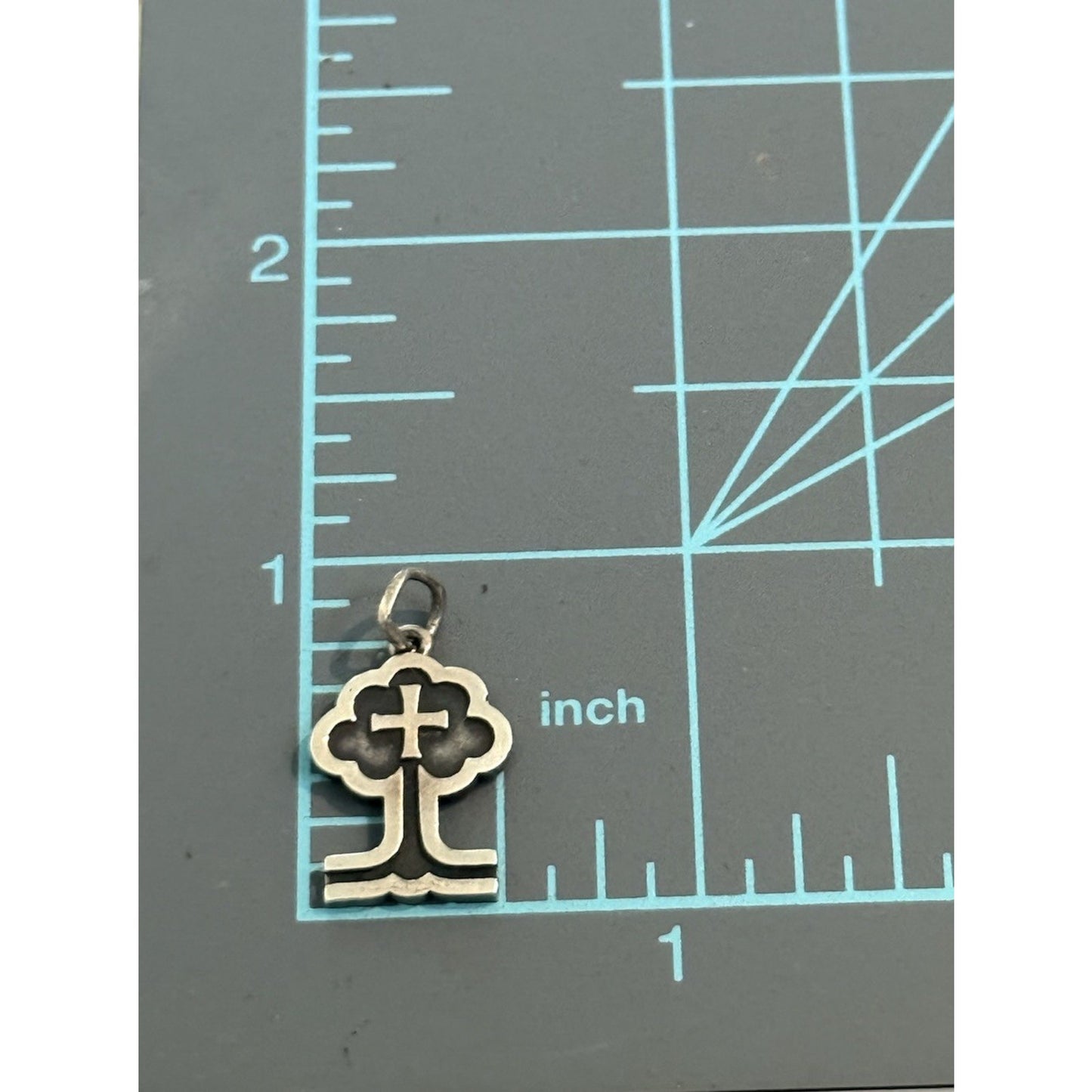James Avery Retired Sterling Silver Cross Tree Charm Pre-Owned