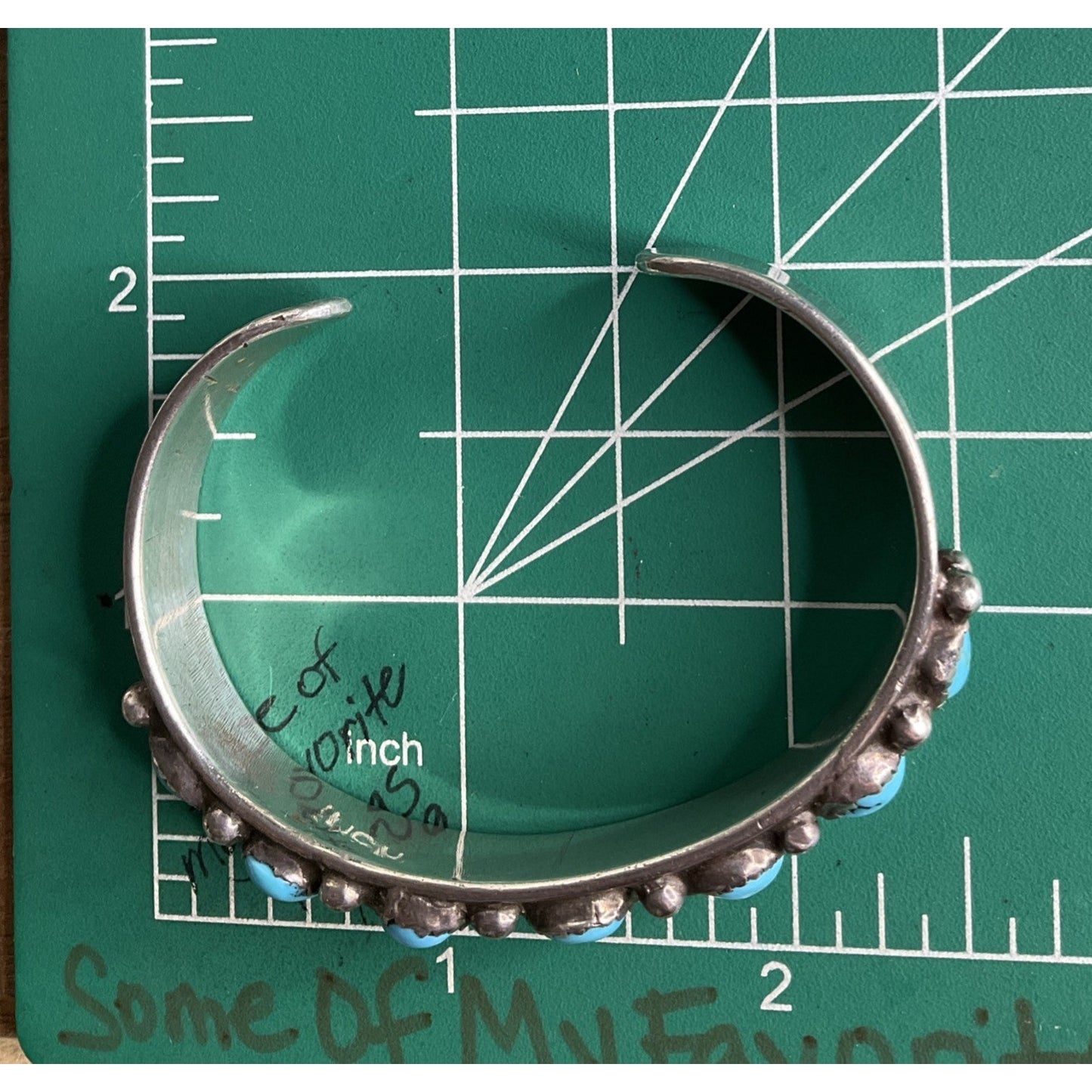 Sterling Silver Turquoise Cluster Cuff Bracelet Southwestern Native Style 925