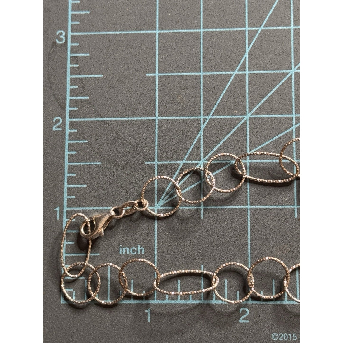 Vintage Italy Sterling Silver Textured Ovals & Circles Link Necklace 18” MWS 925