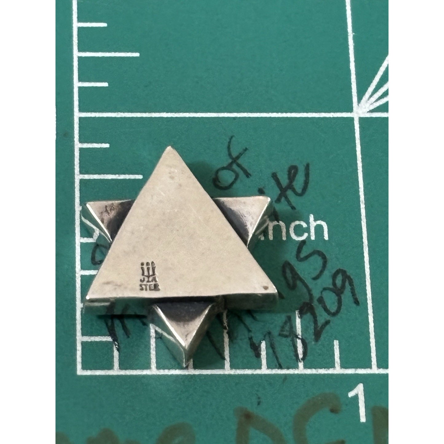 Pre owned James Avery RETIRED RARE Sterling Silver Star of David Slide Pendant Oxidized 7g