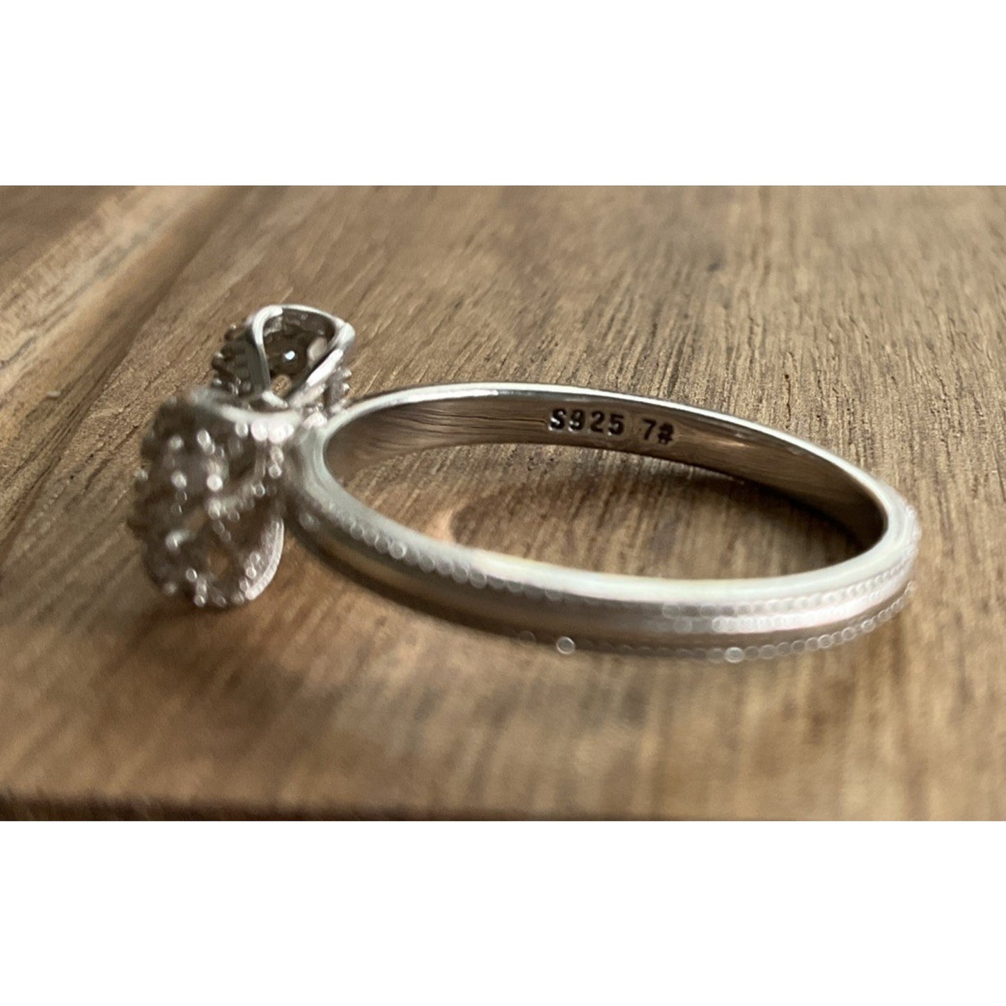 Sterling Silver Bow Ring S925 CZ Bow Tie Ring Dainty Sparkle Ring Size 7