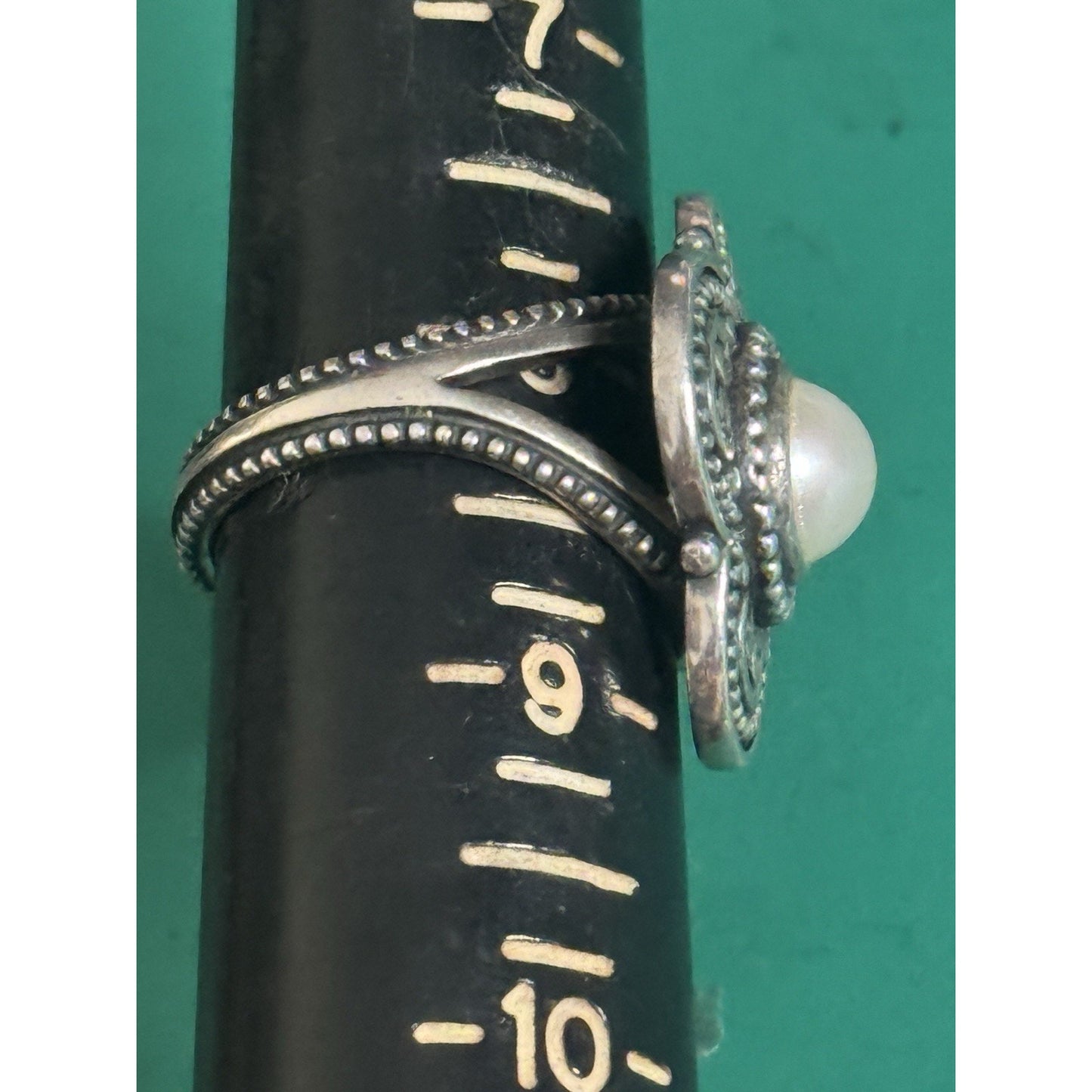 Pre owned James Avery RETIRED Hard To Find Milano Cultured Pearl Beaded Ring 8 MINT W/Box