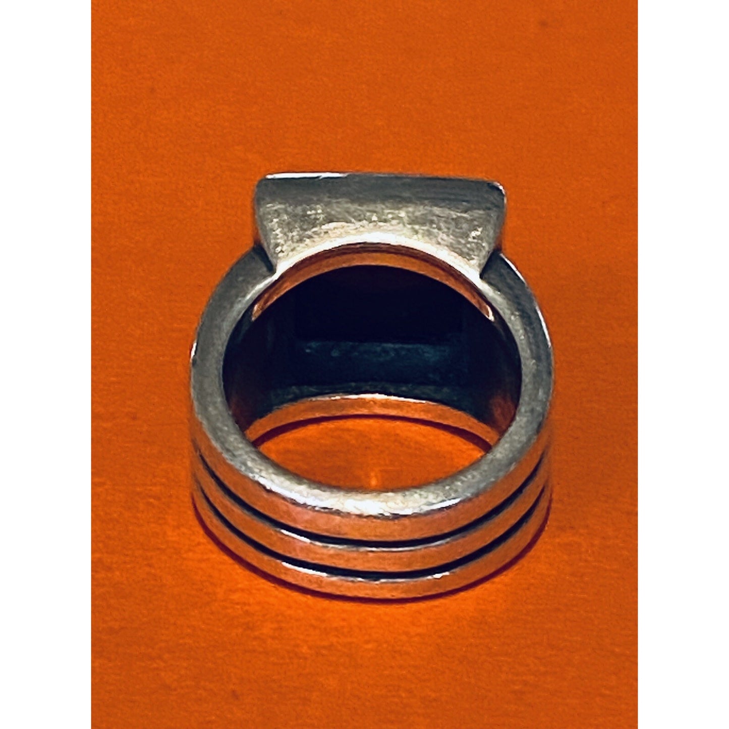 James Avery Retired Silver Square Black Onyx Ring Size 8 Pre-Owned