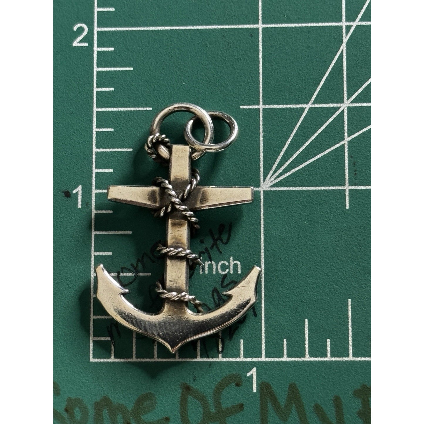 Pre owned James Avery Retired RARE 925 Silver Roped Anchor Pendant 1.5” Faith Hope & Love