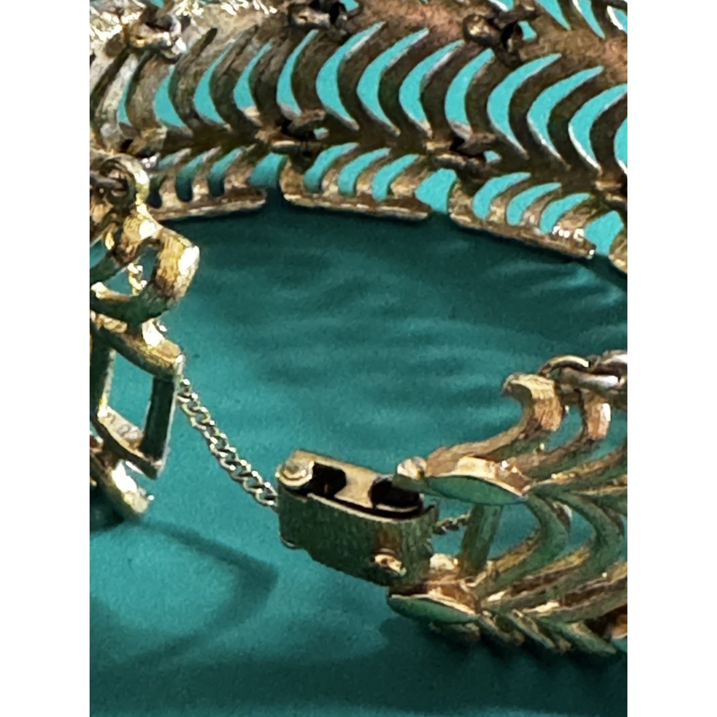 Monet Golden Weave Bracelet Gold Plated Filigree 1960s Vintage Jewelry Signed