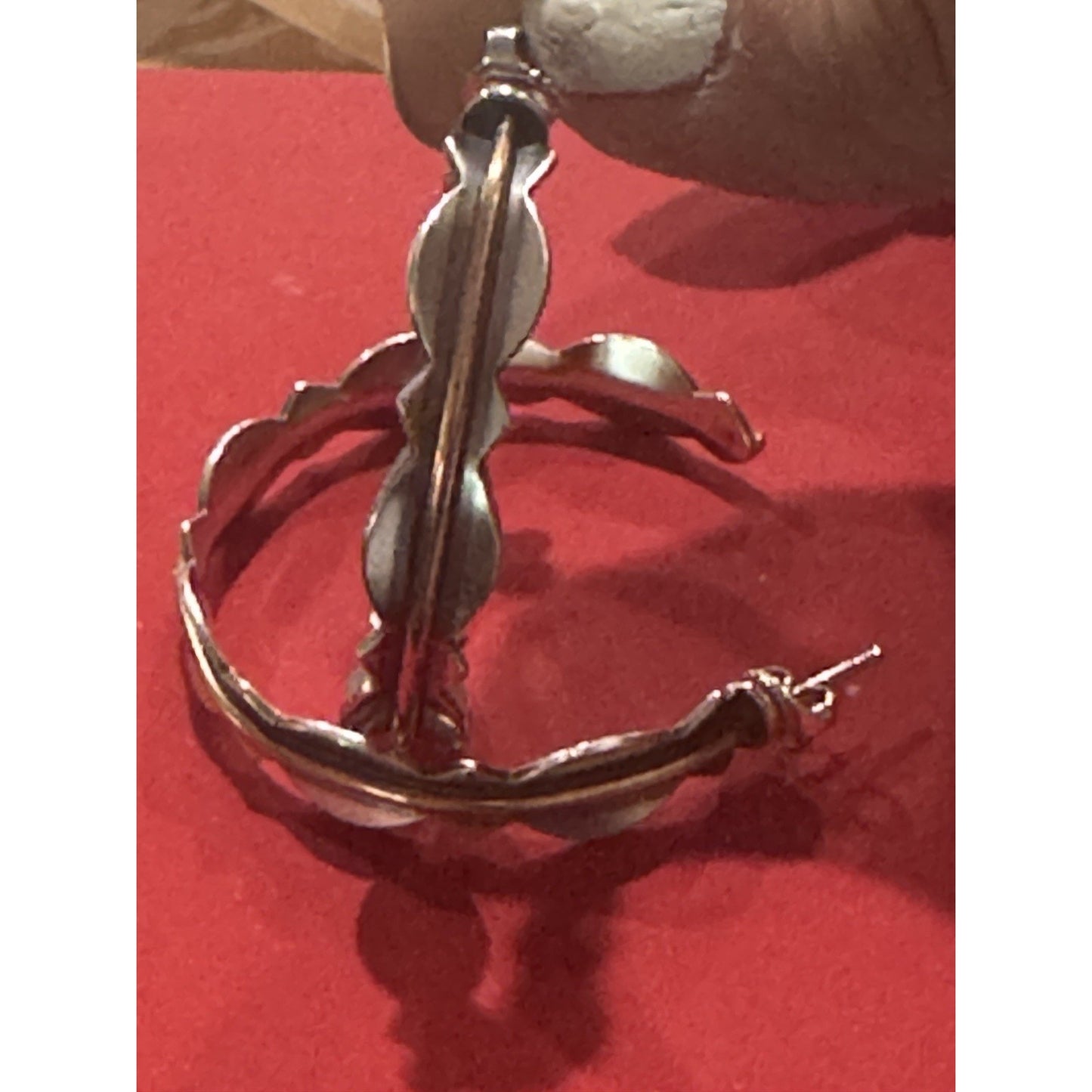 James Avery Retired Sterling Silver & Bronze Hoop Earrings Pre-Owned
