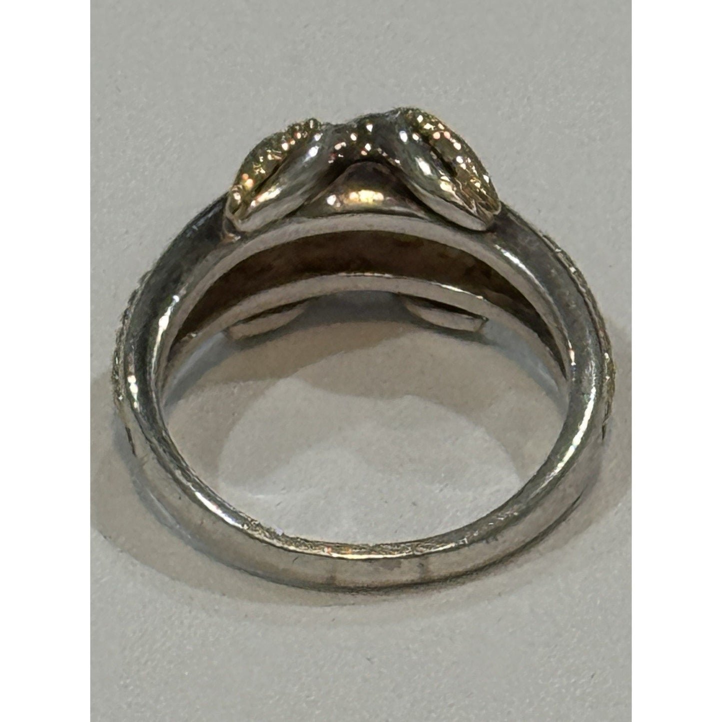 Vintage Tiffany & Co Signature Cross Ring 18k Yellow Gold & Sterling 925 Sz 8.5
