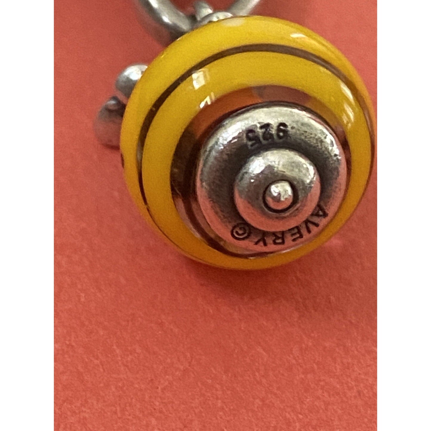 James Avery Retired Silver Finial Original Release Honey Bee Glass Art Bead Pre-Owned