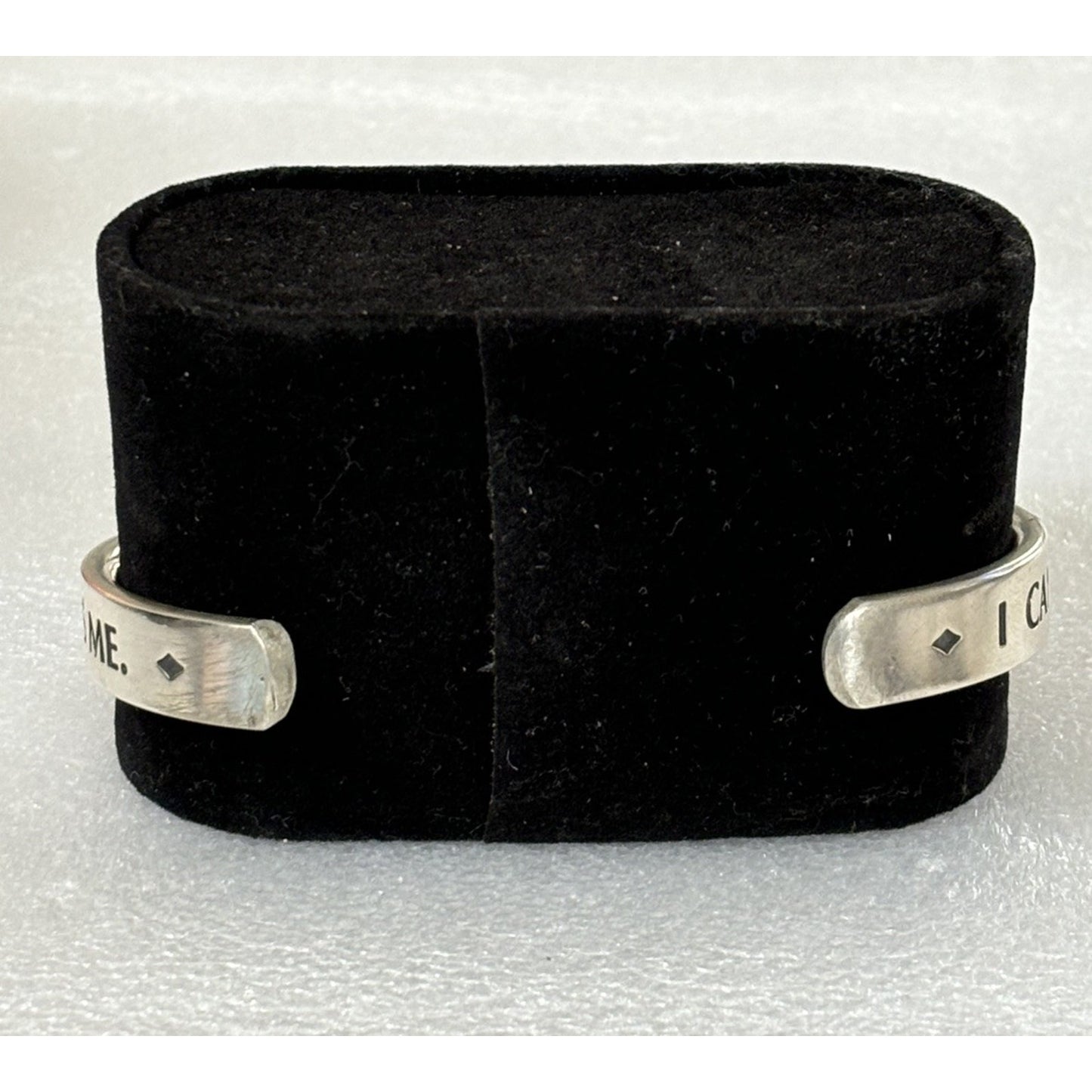 Pre owned James Avery RETIRED Sterling Silver Philippians 4:13 Scripture Cuff Bracelet 42g
