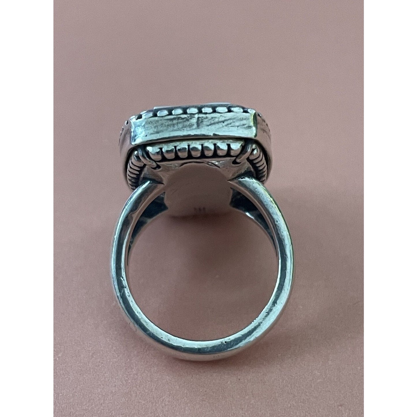 James Avery Retired HTF Silver Cameo Agate Owl Ring Size 5 Pre-Owned