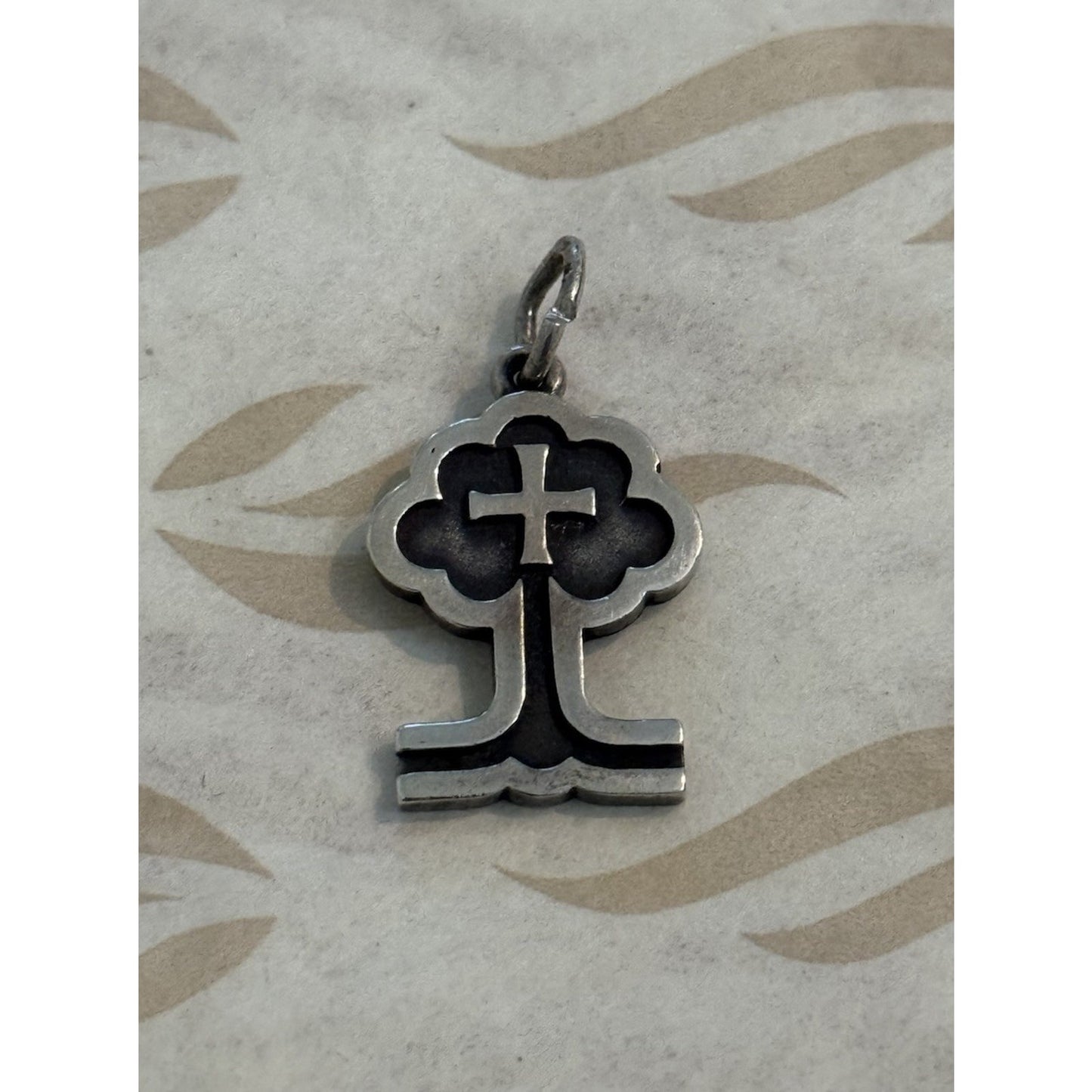 James Avery Retired Sterling Silver Cross Tree Charm Pre-Owned