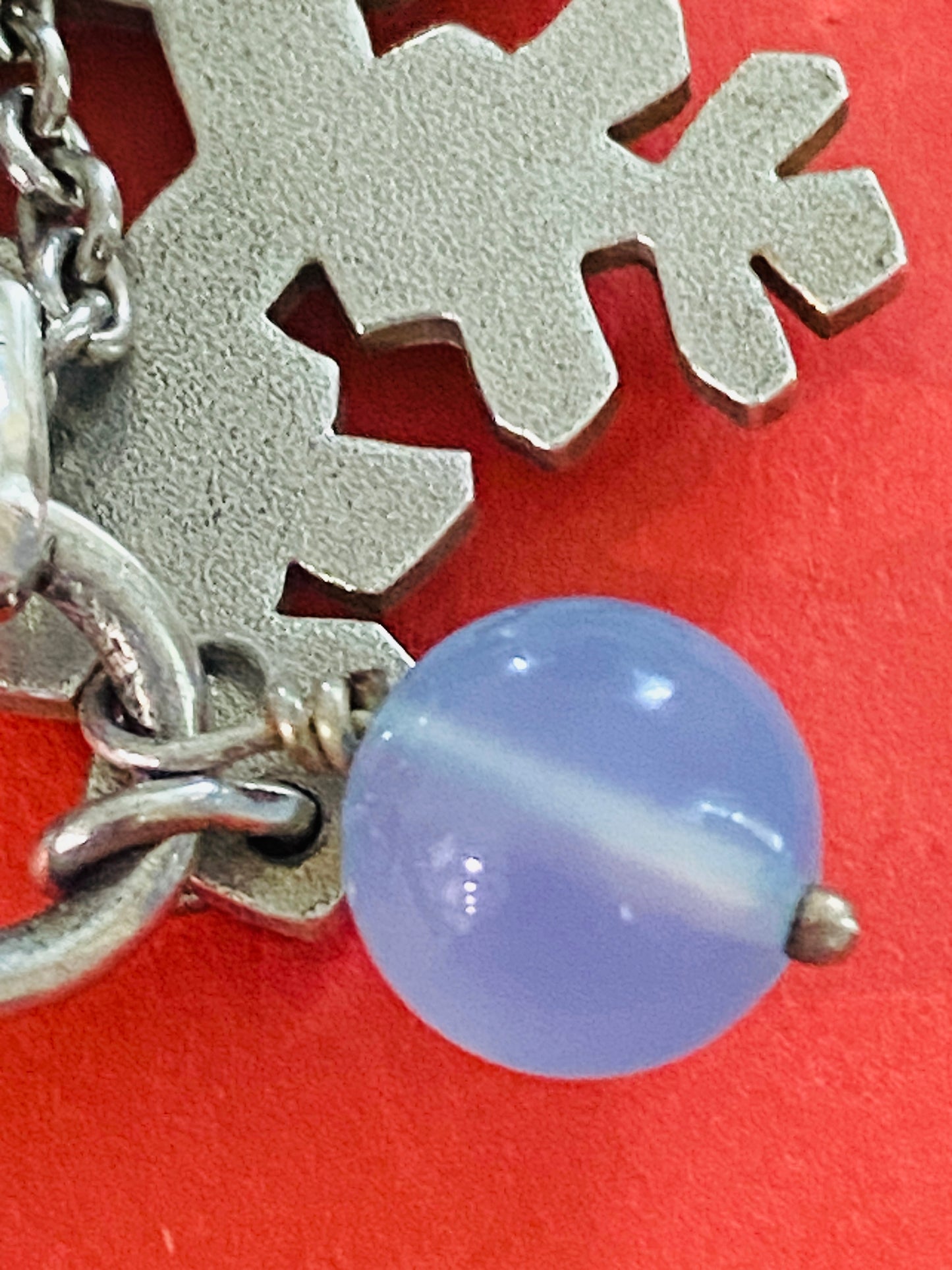 Preowned James Avery Retired Silver Winter Snowflake Pinecone And Bead Pendant