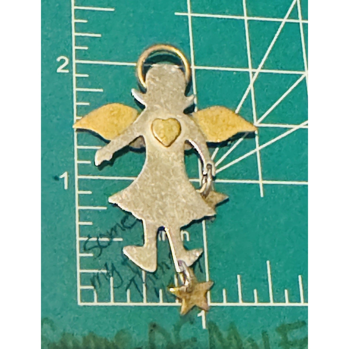 Vintage Taxco Angel Brooch Pin Sterling Silver & Brass IP Indalecio Paredes