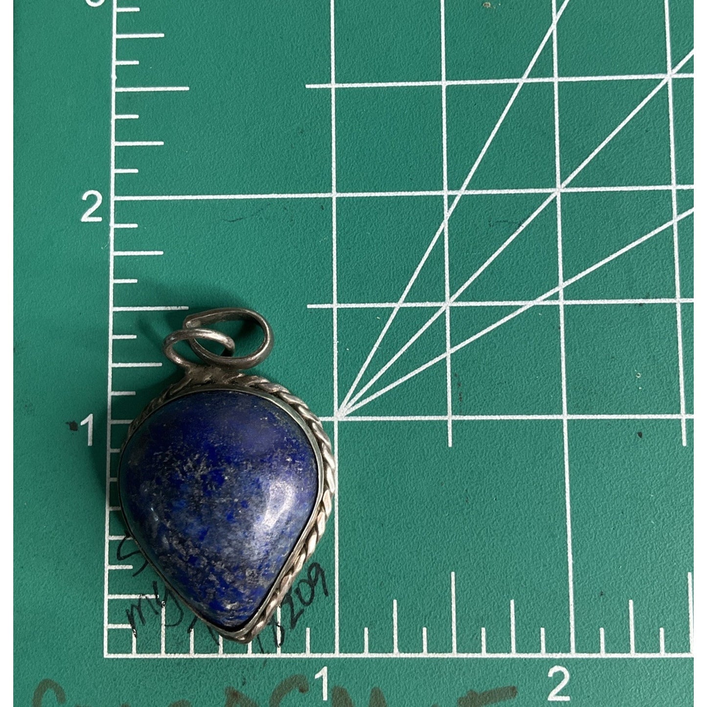 Sterling Silver Lapis Azuli Pendant ( Treardrop Cabochon)