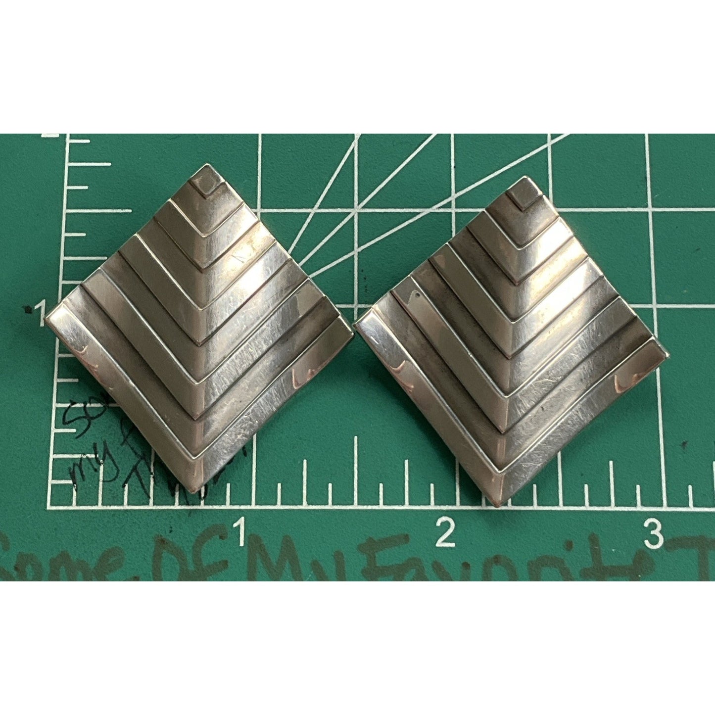 Retired James Avery Vintage Chevron Sterling Silver 90s Geometric Earrings 21g