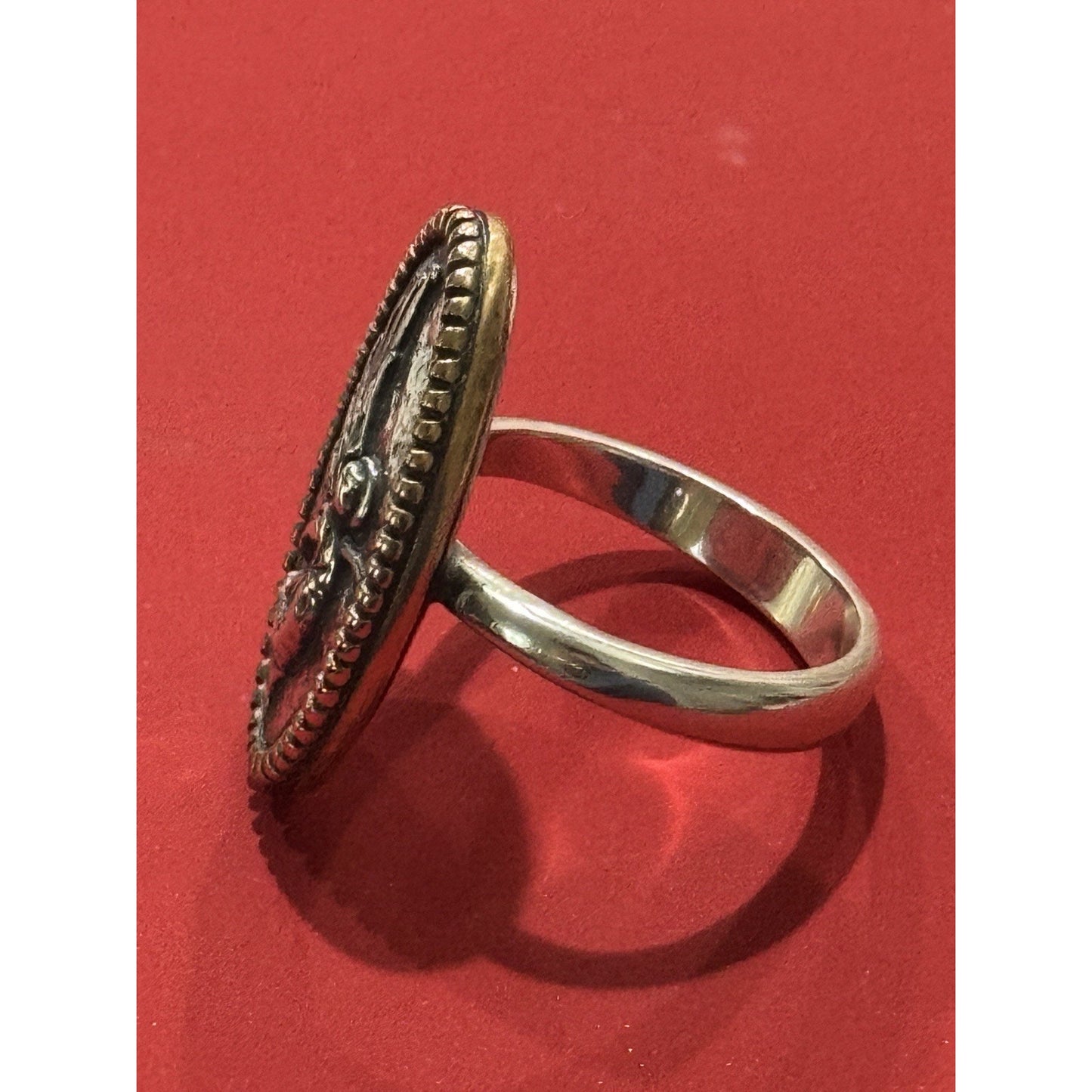 James Avery Retired Bronze & Sterling Silver Seraphina Angel Ring Size 10 Pre-Owned