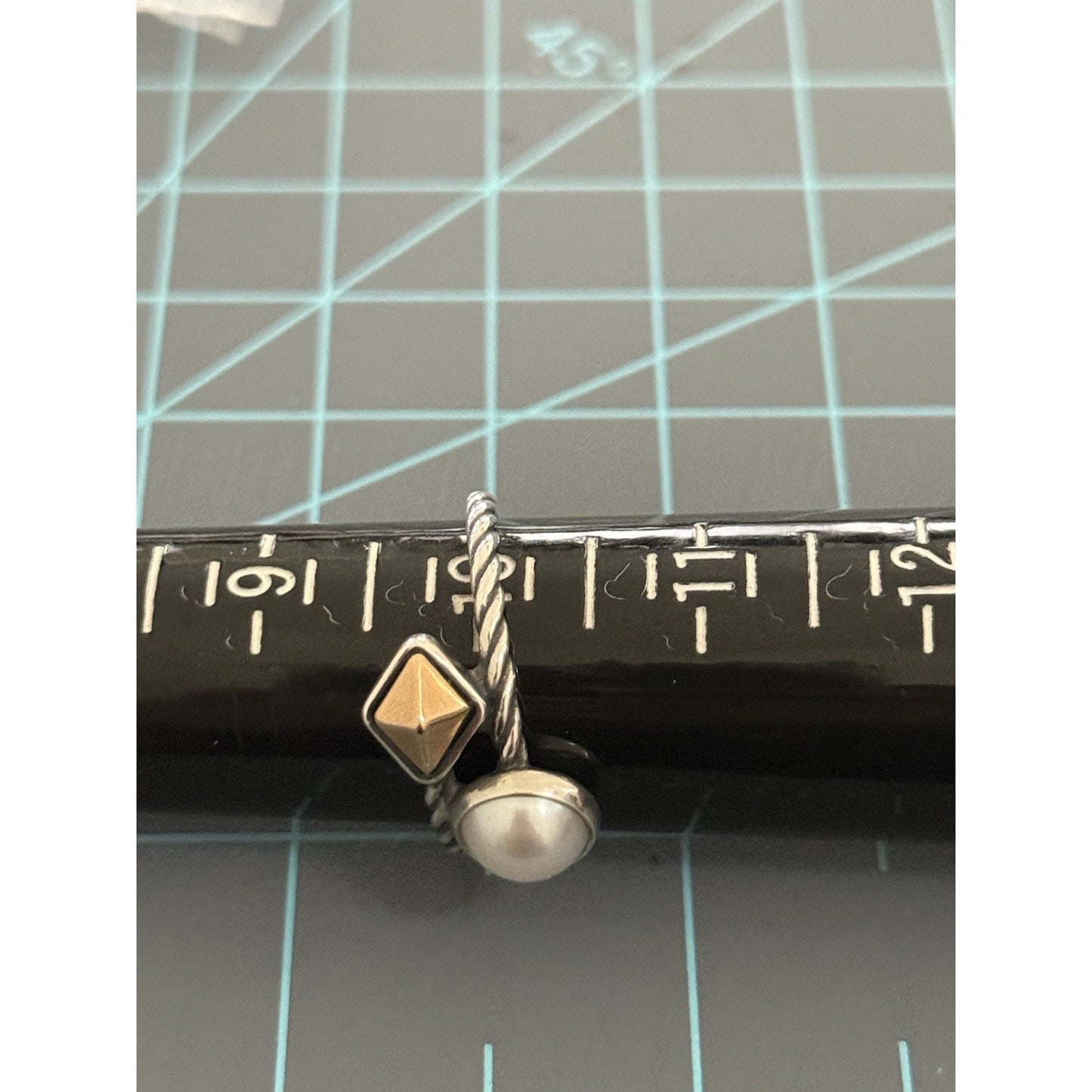 James Avery Retired 925 Silver Marlowe Bronze w/ Cultured Pearl Ring Size 10 Pre-Owned