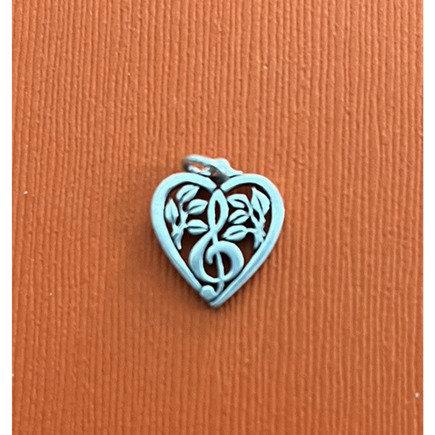 James Avery Retired Sterling Silver Music Note Treble Clef Heart Charm Pre-Owned