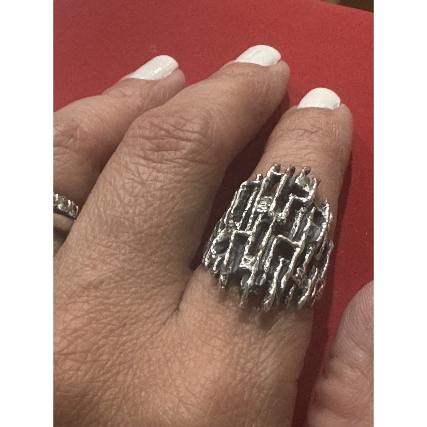 James Avery Retired Sterling Silver Brutalist Ring Size 8.5 Pre-Owned