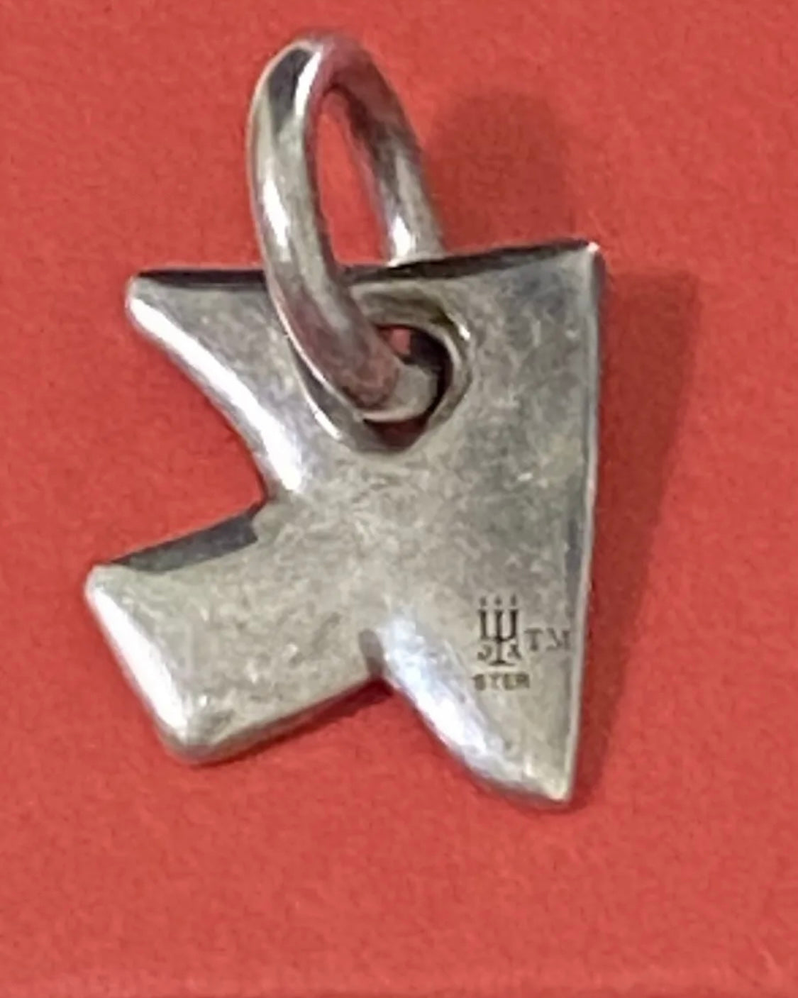 Preowned James Avery Retired Rare HTF Silver K Puffy Letter Pendant or Charm