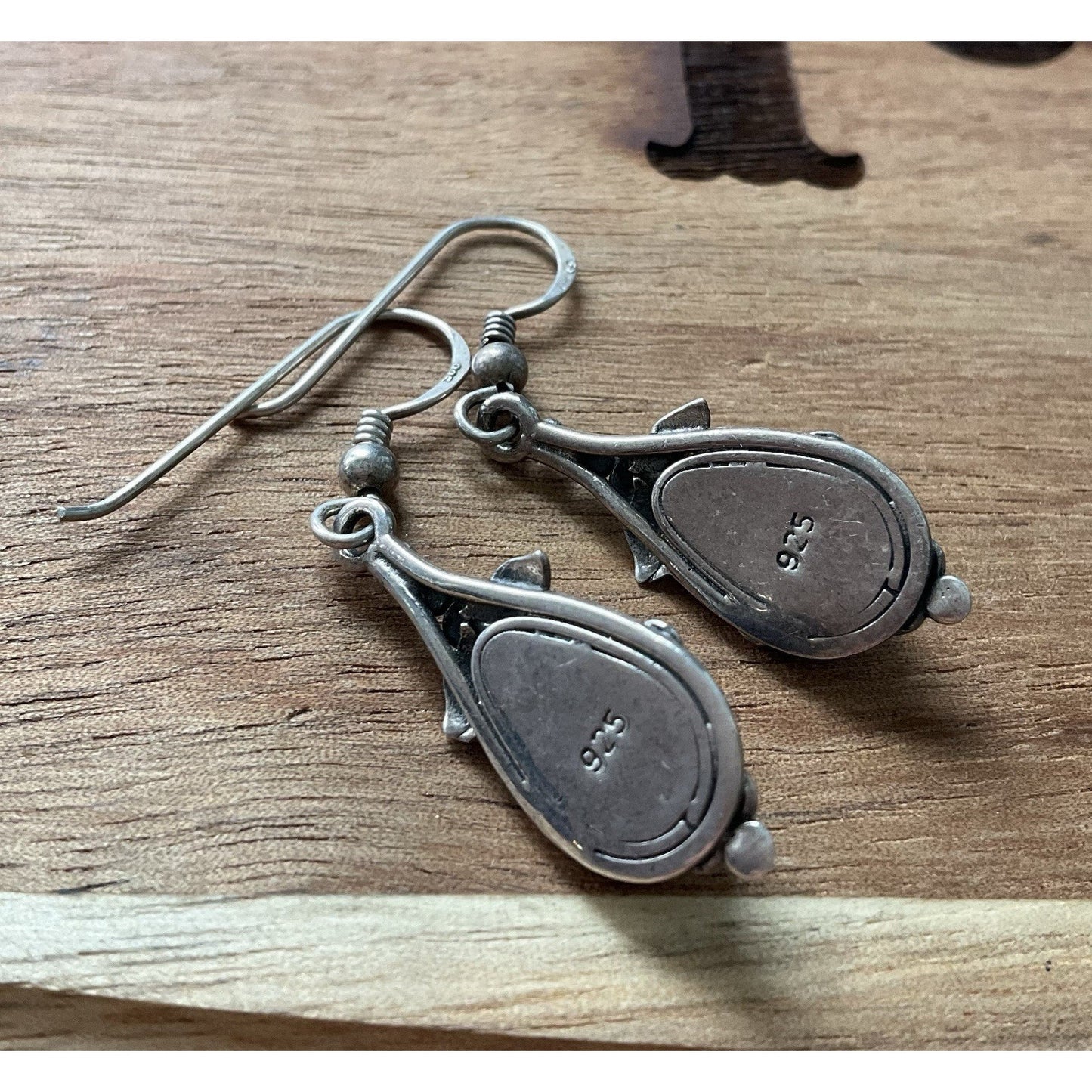 Sterling Silver Lapis Lazuli Dangle Earrings 925 Southwestern Navajo Style Drop