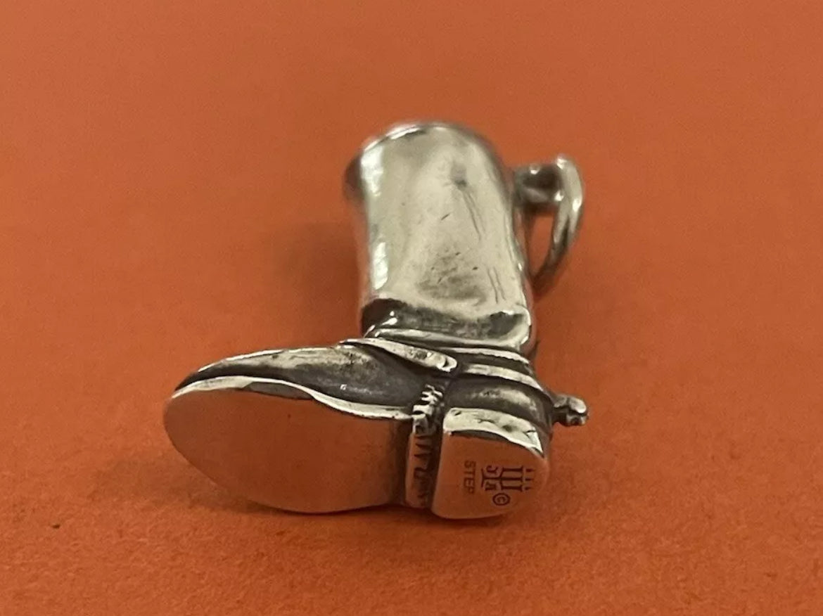 Preowned James Avery RARE HTF Texas A&M Aggies Cadet A and M Silver Boot Charm