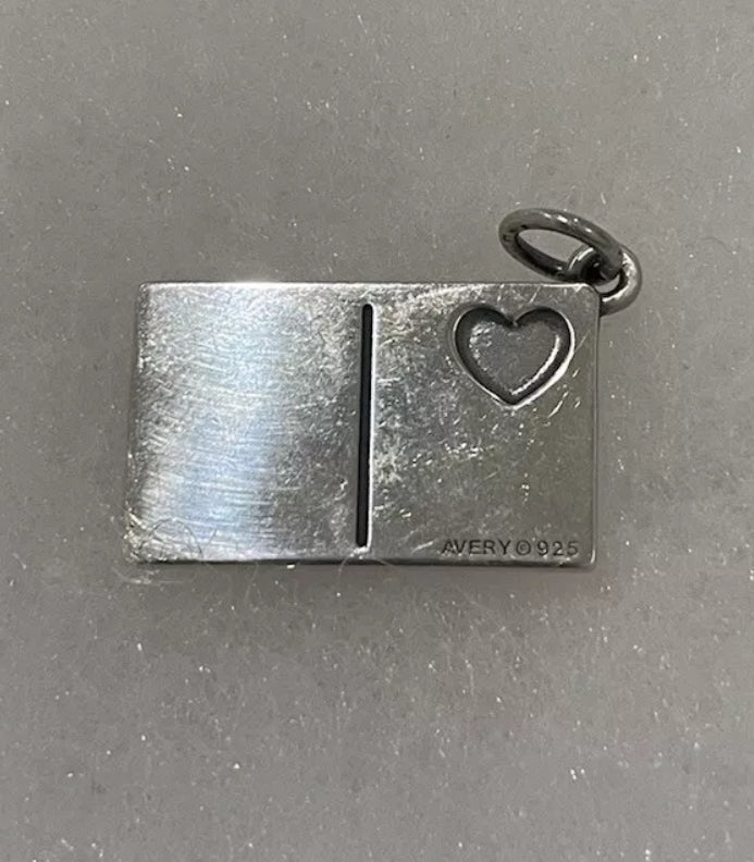 Preowned New James Avery Retired Silver & Enamel Greetings from Texas Postcard Charm