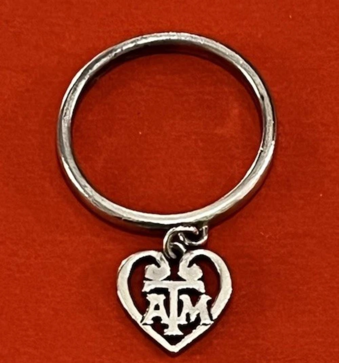 Preowned James Avery Retired Sterling Silver A&M Aggies Dangle Ring Size 8