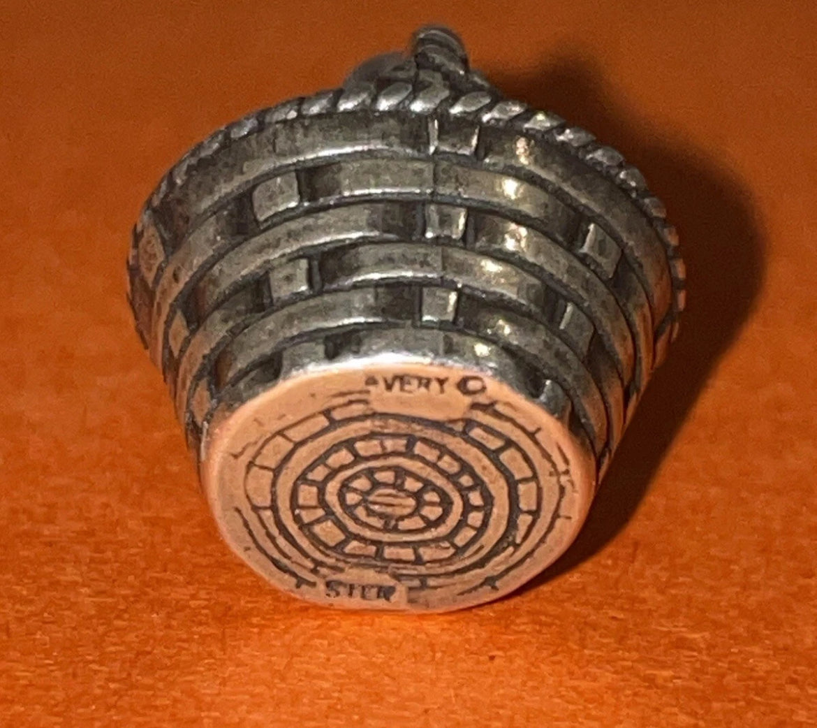 Preowned James Avery Retired Silver Easter Basket Charm