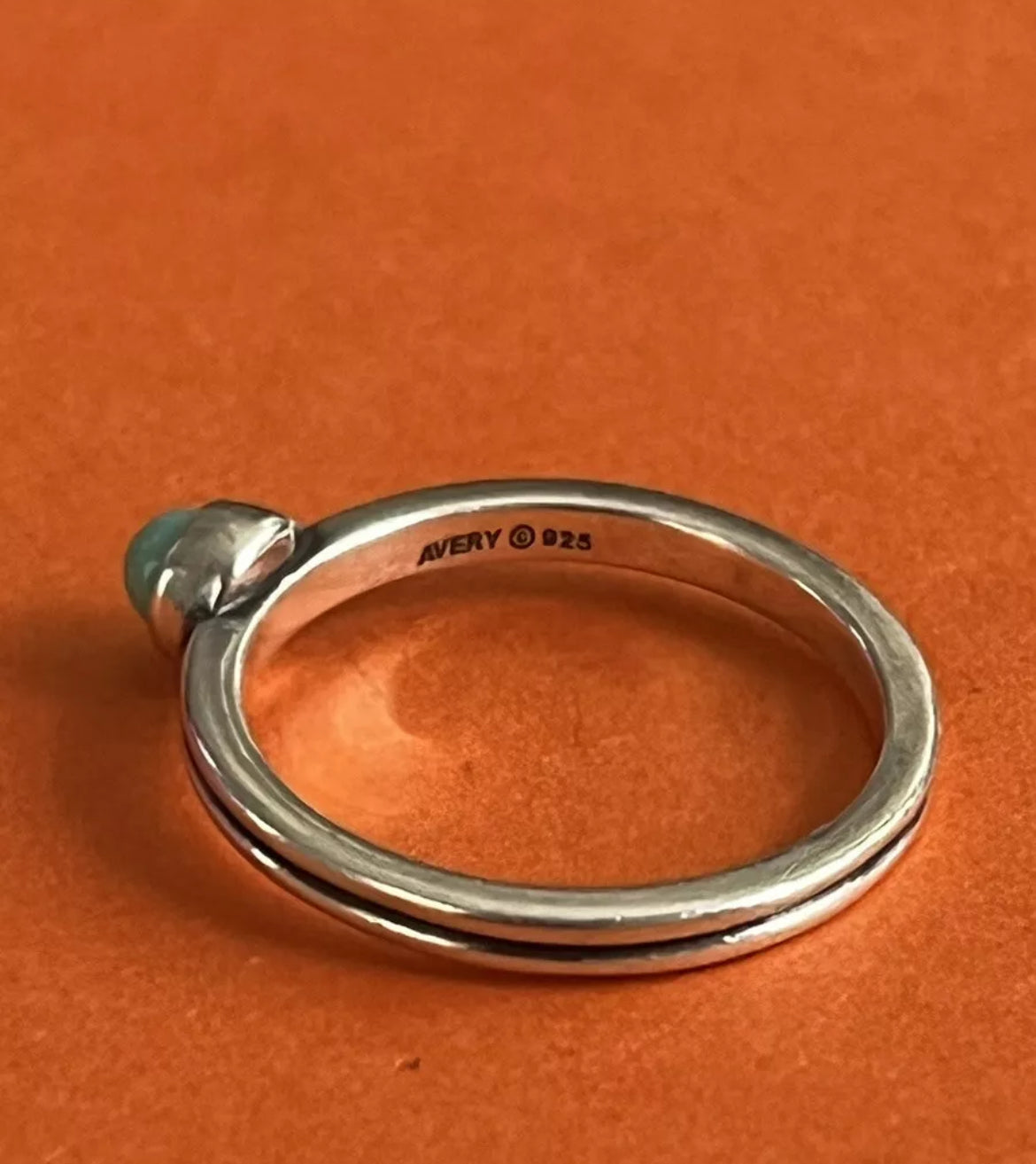 Preowned James Avery Retired Sterling Silver And Turquoise Ring Size 8