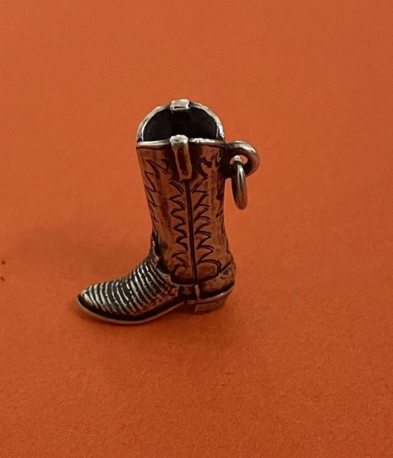 Preowned James Avery Retired Silver Western Boot Charm