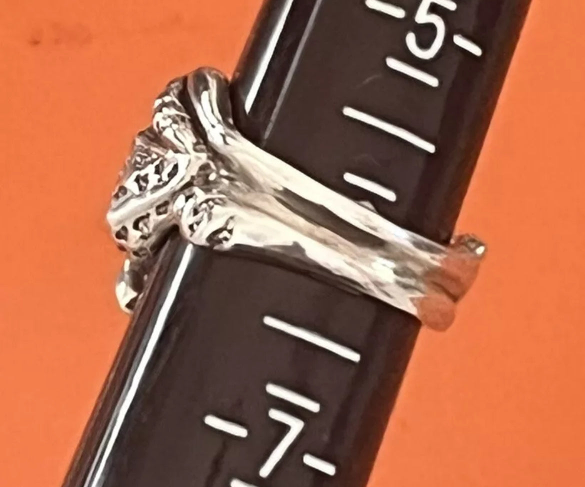 Preowned James Avery Retired Sterling Silver 3D Frog Ring Size 6