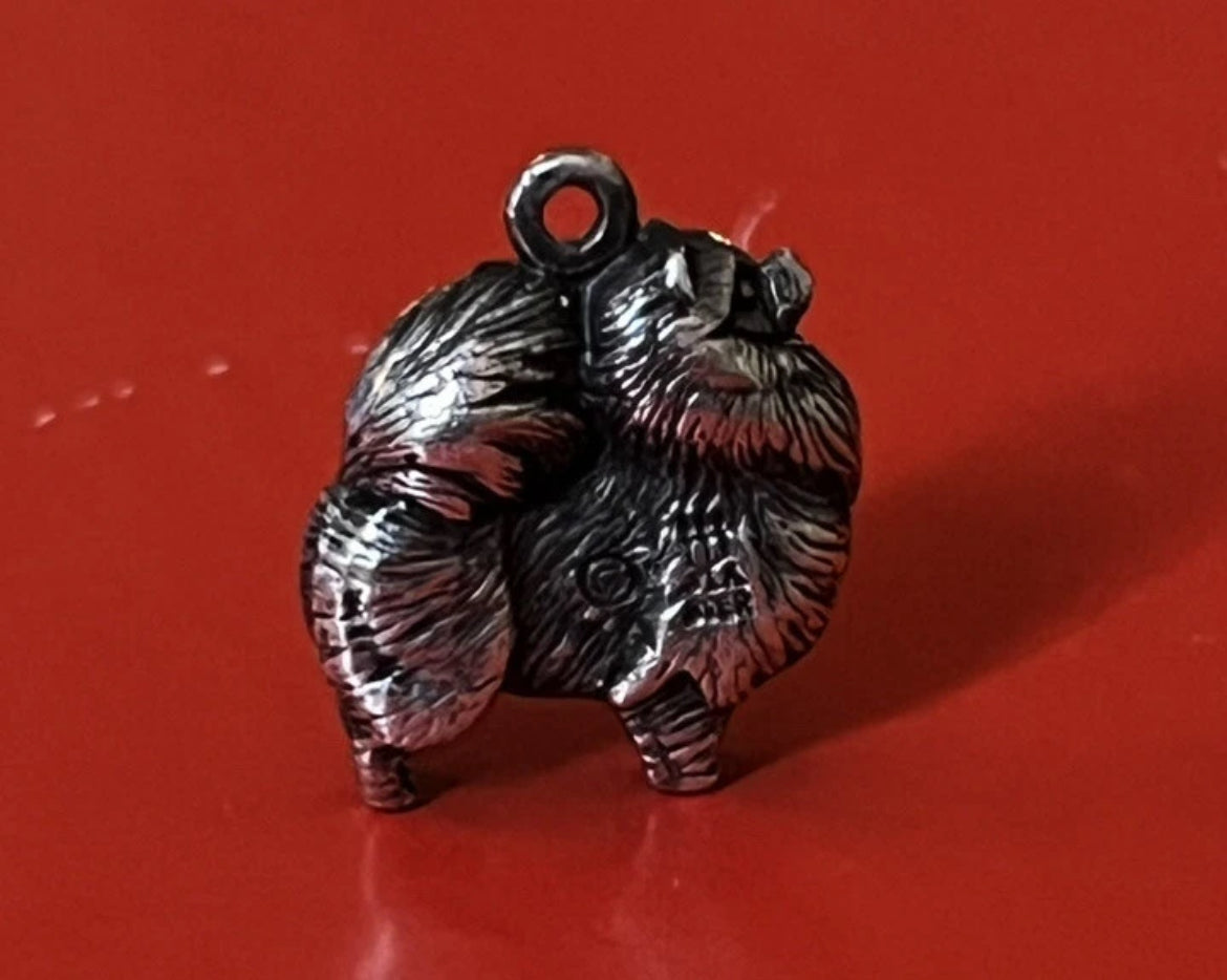 Preowned James Avery Retired Sterling Silver Pomeranian Dog Charm