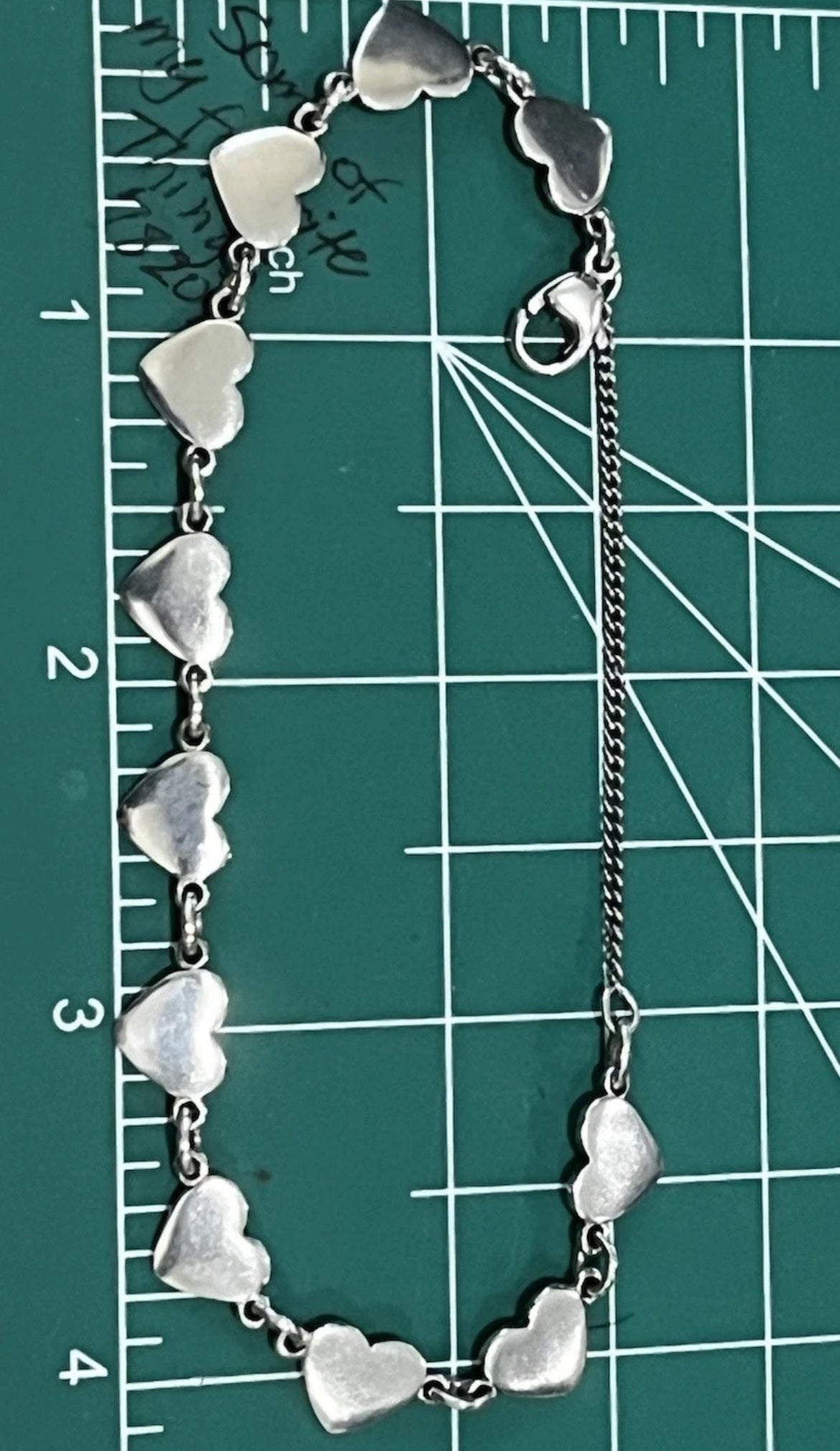 Preowned James Avery Retired Sterling Silver Heart Link Bracelet