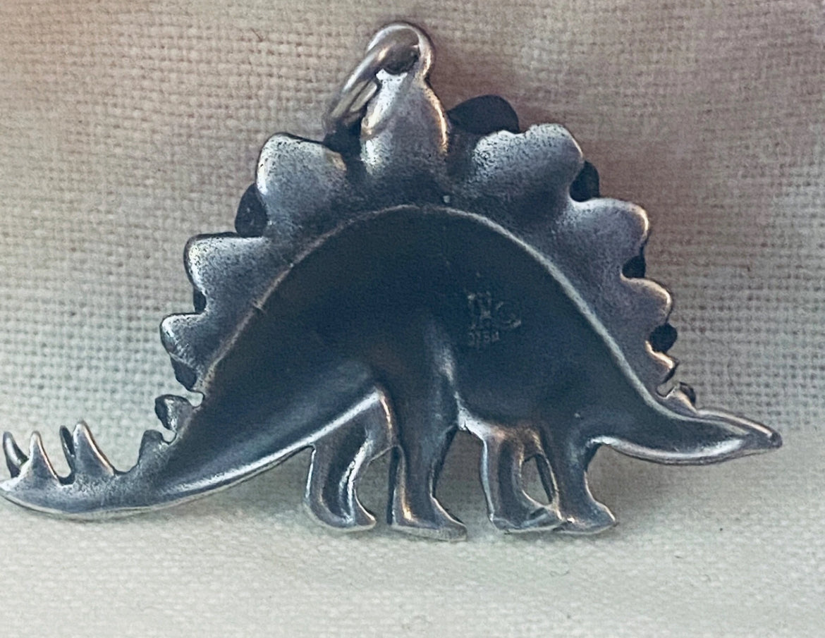 Preowned James Avery Retired Silver Stegosaurus Dinosaur Charm or Pendant